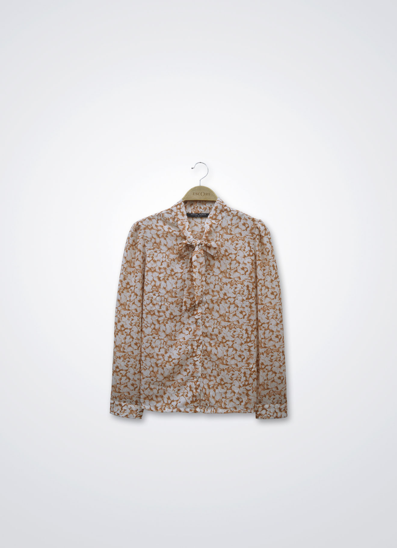 Apricot-Buff by Floral Printed Blouse
