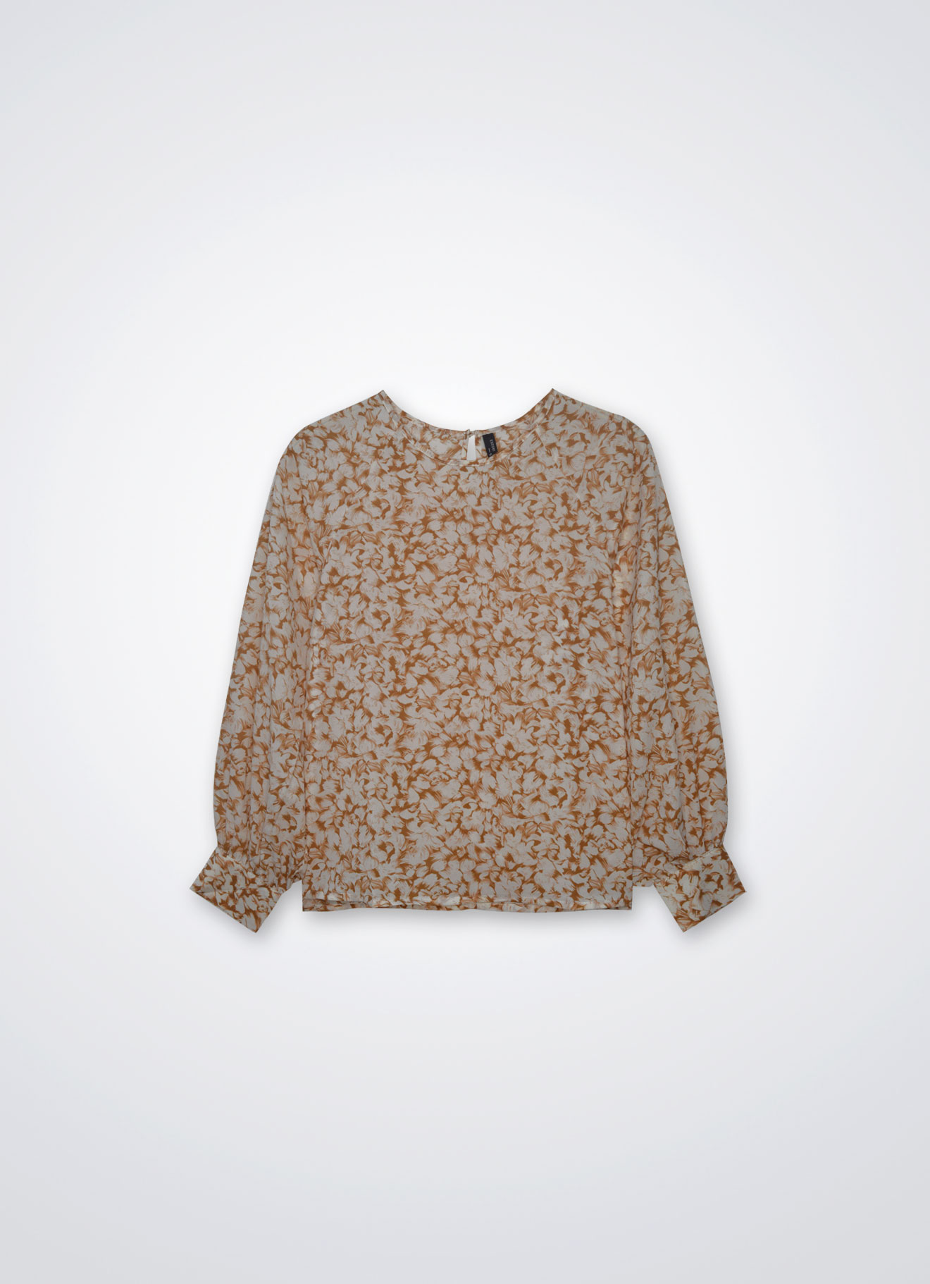 Apricot-Buff by Long Sleeve Blouse