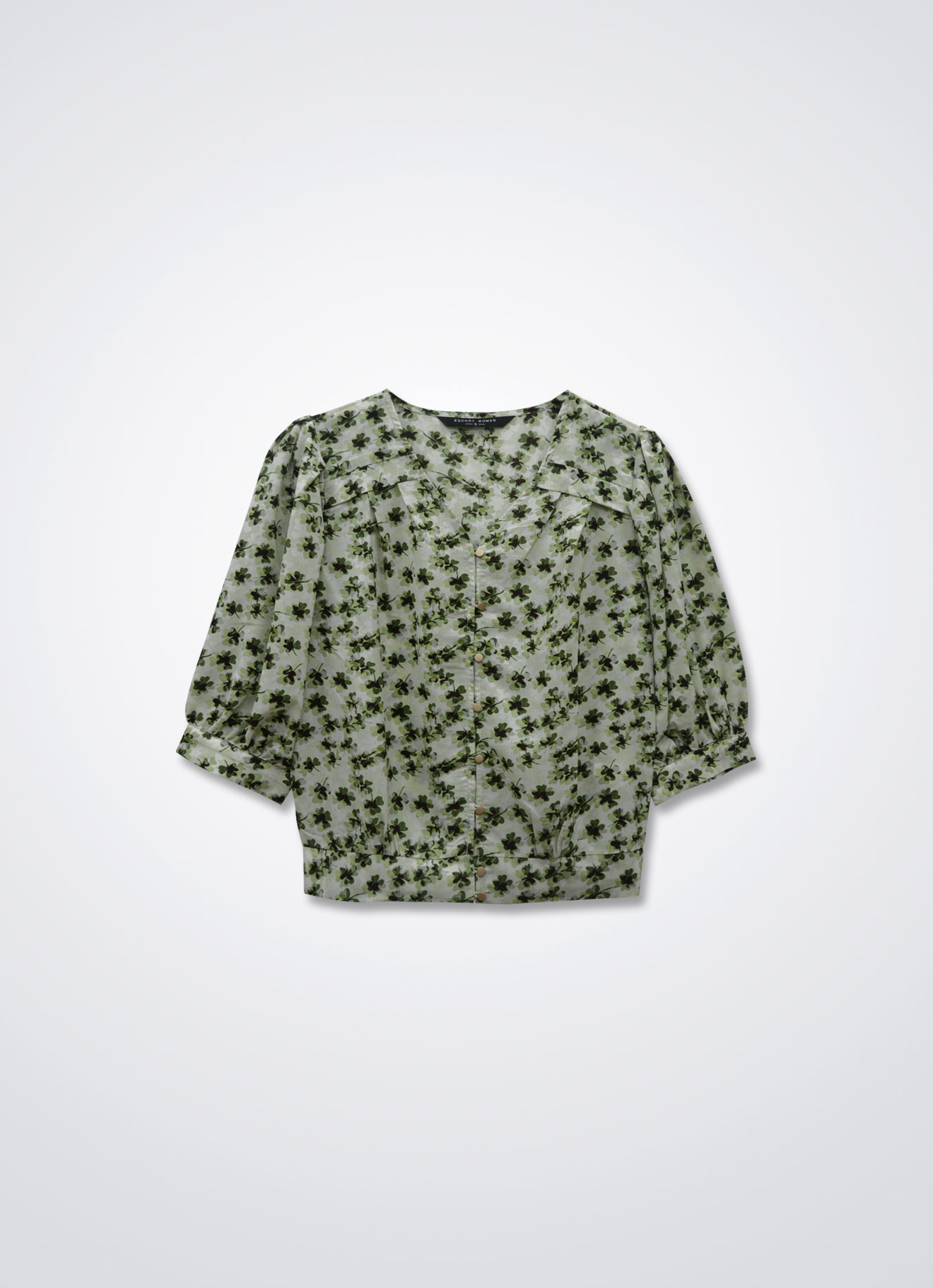 Arcadian-Green by Floral Printed Blouse