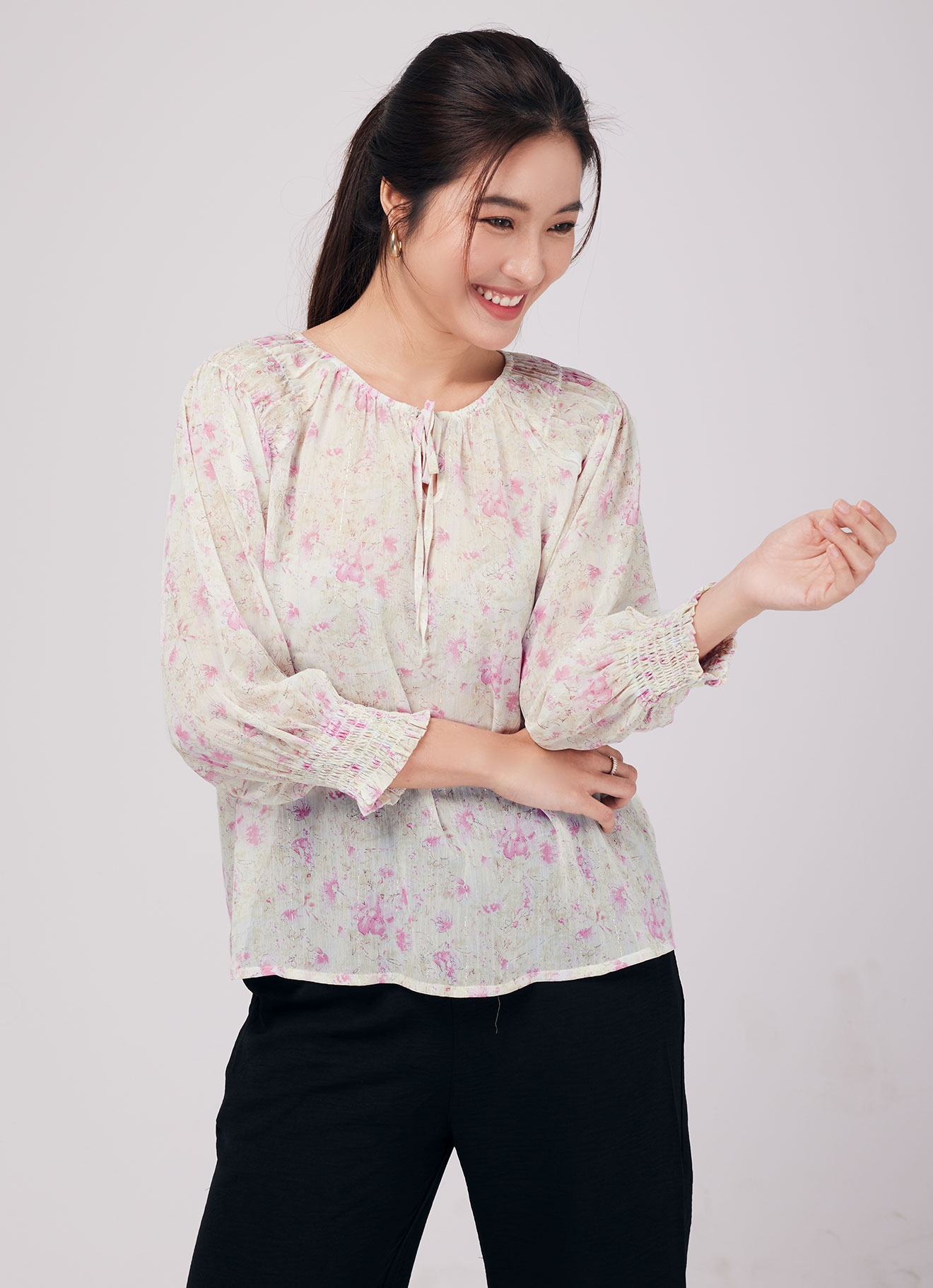 Aurora-Pink by Sleeve Blouse