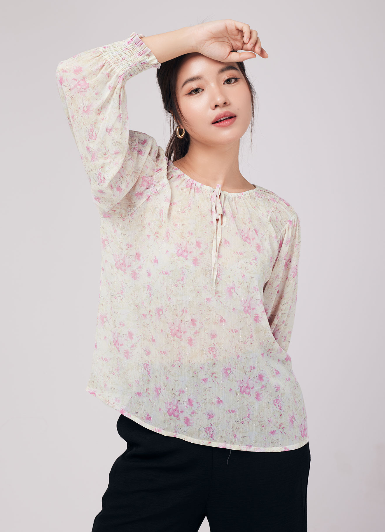 Aurora-Pink by Sleeve Blouse