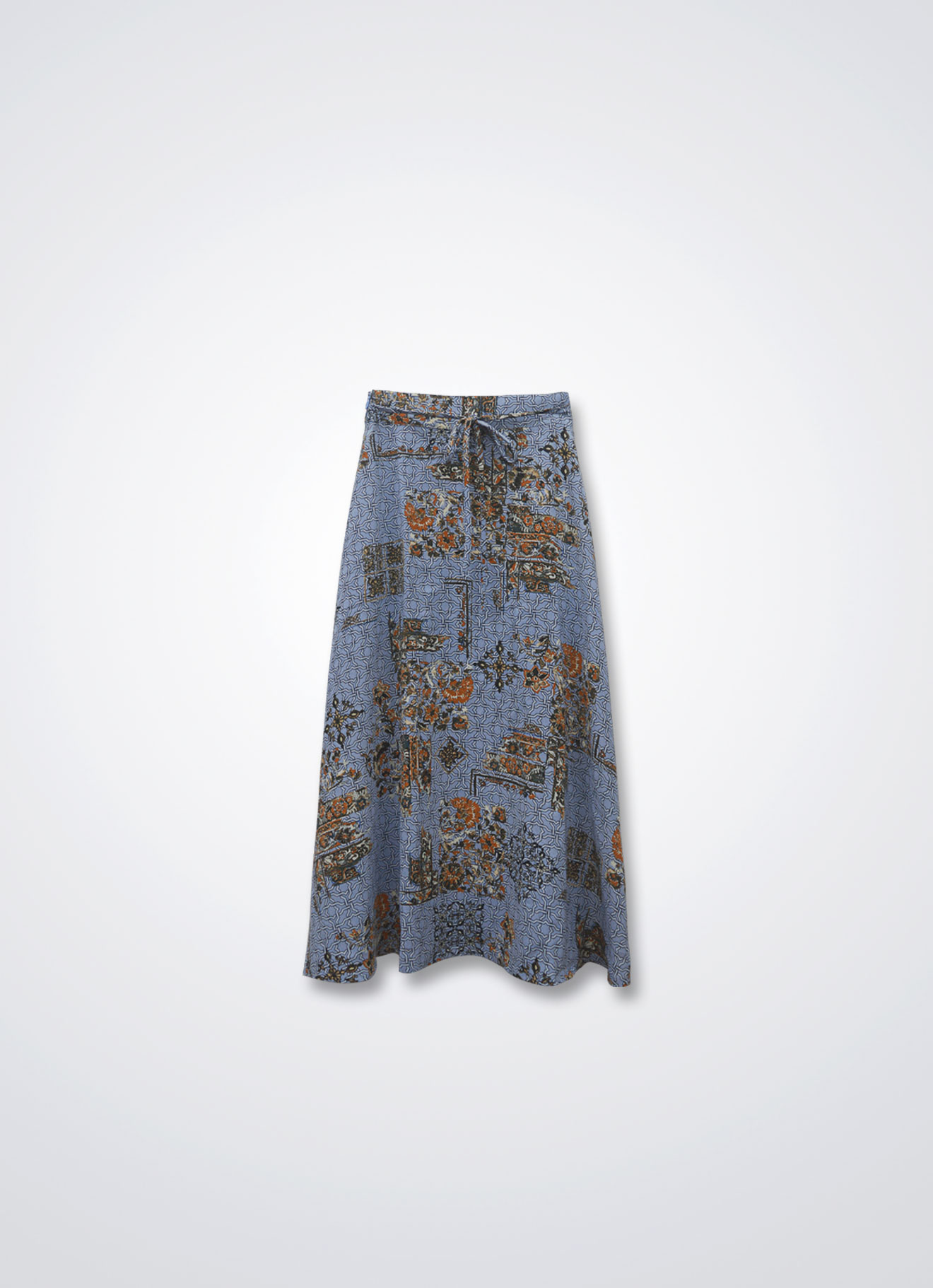 Baby-Blue by Printed Skirt