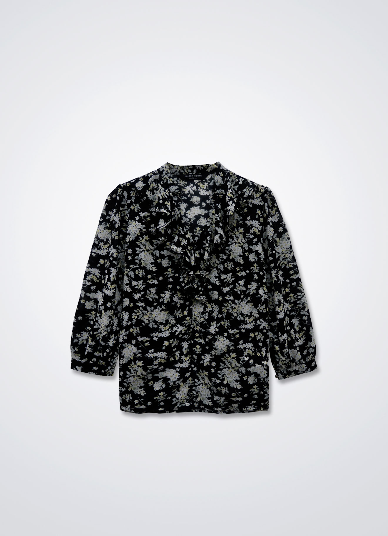 Black-Ink by Pleated Blouse