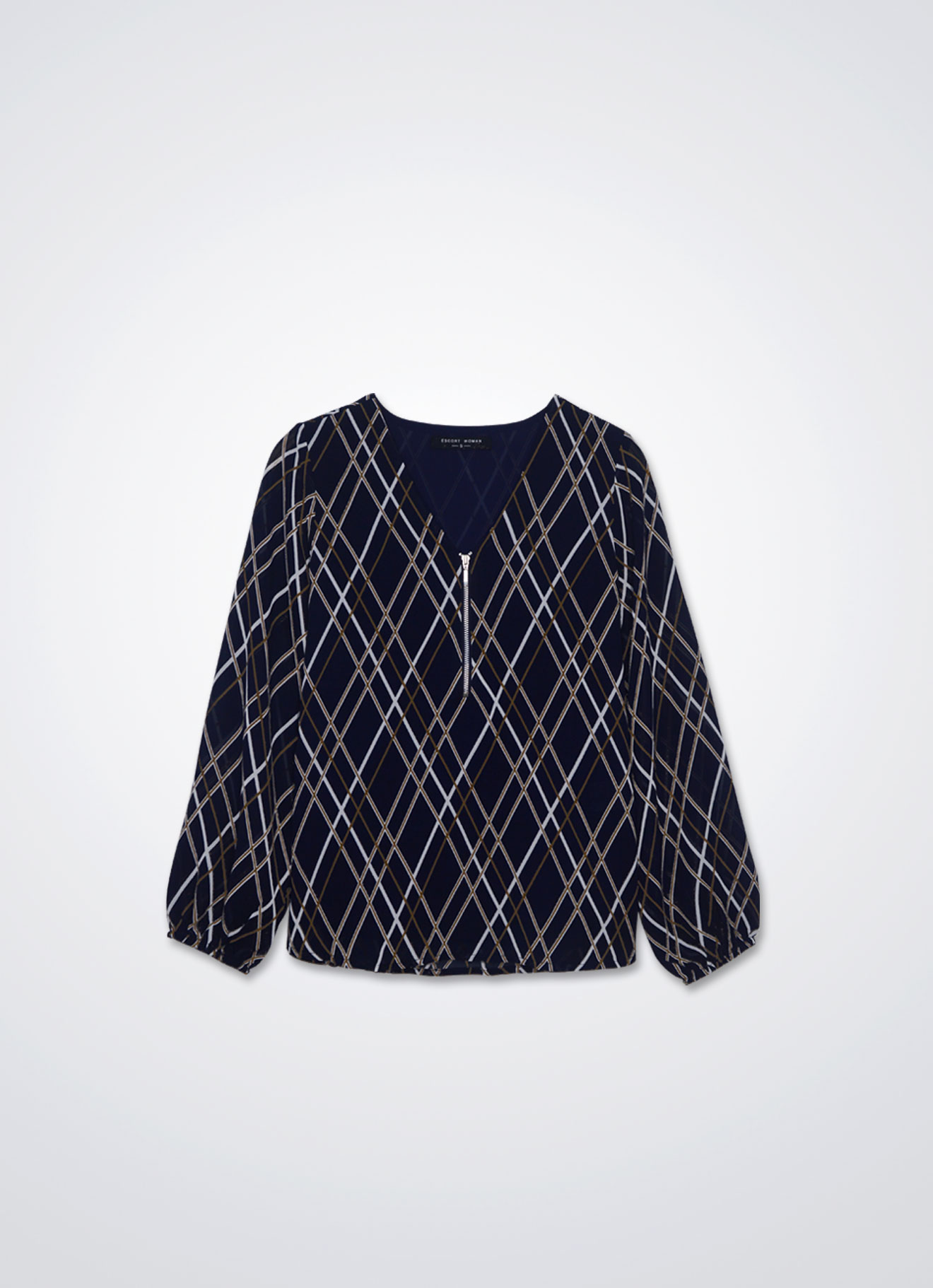Blue-Nights by Long Sleeve Blouse