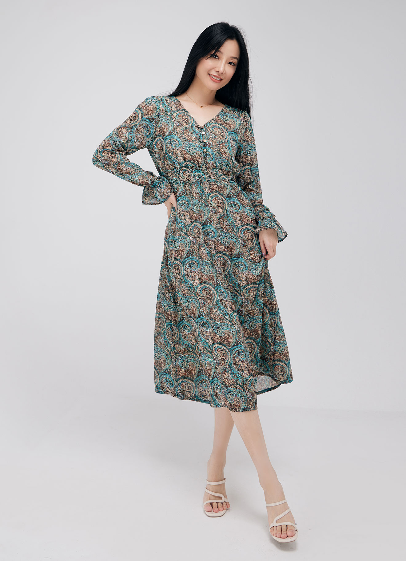 Blue-Radiance by Long Sleeve Dress