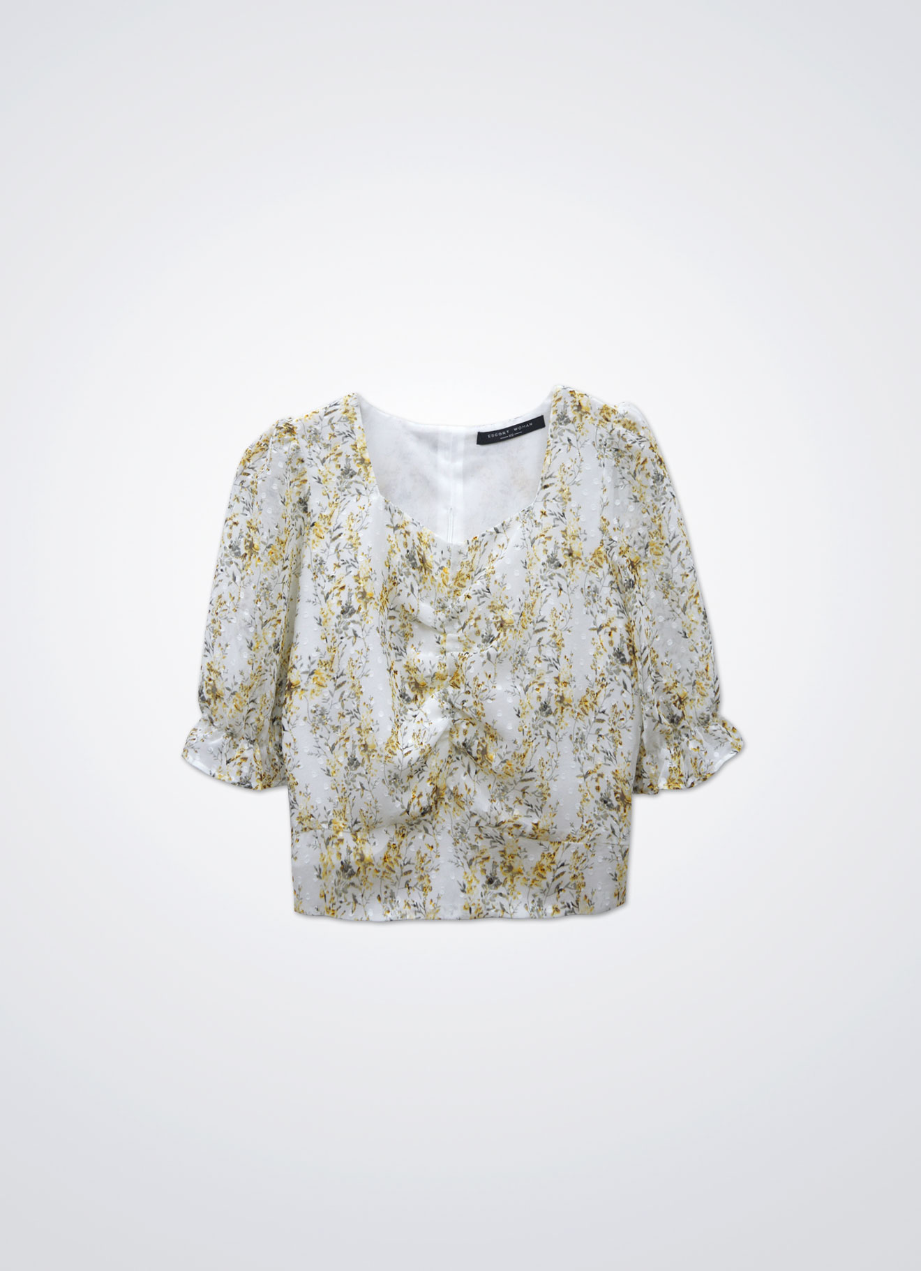Bright-White by Floral Printed Blouse