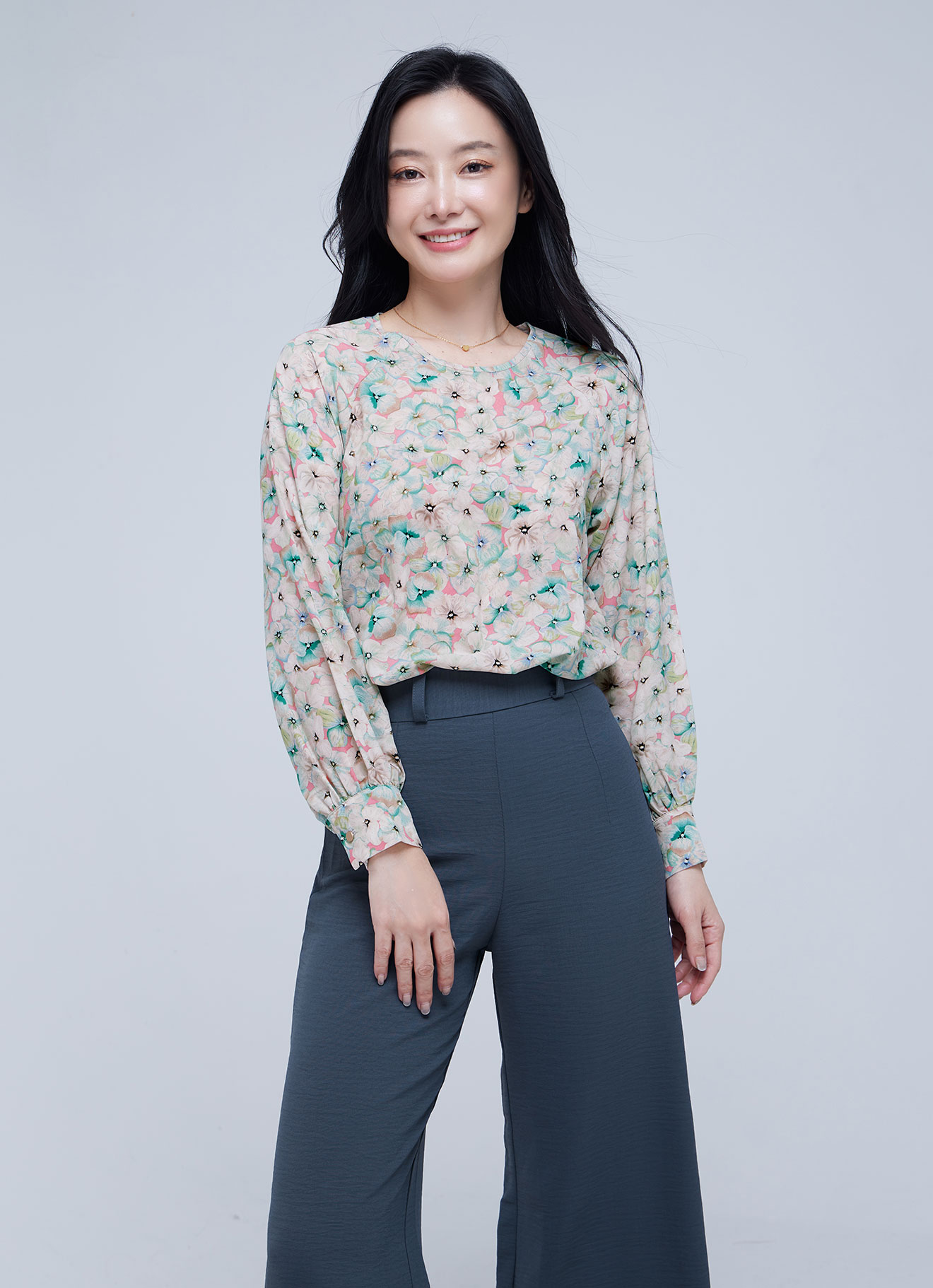 Candlelight-Peach by Long Sleeve Blouse