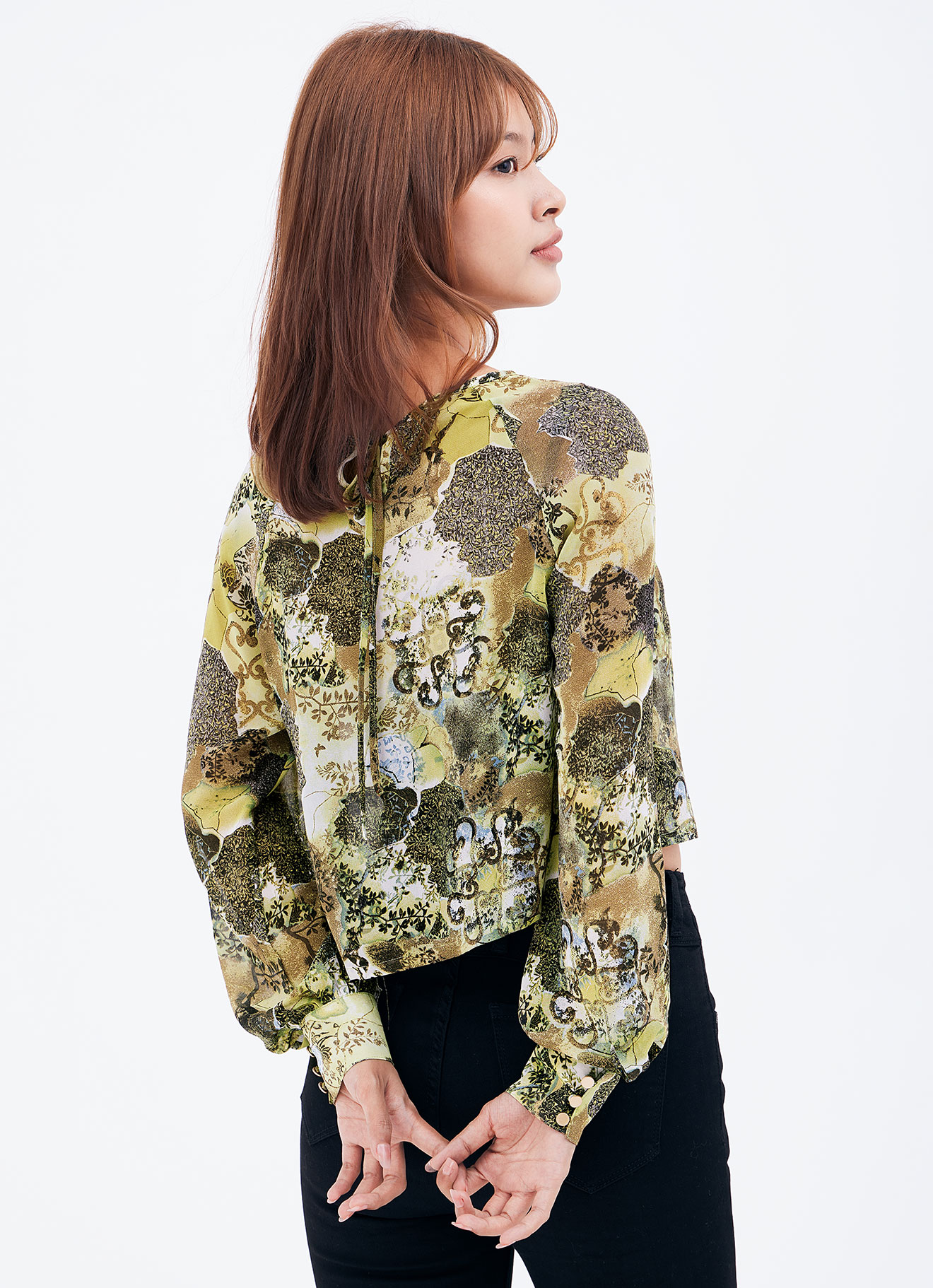 Celery-Green by Printed Blouse
