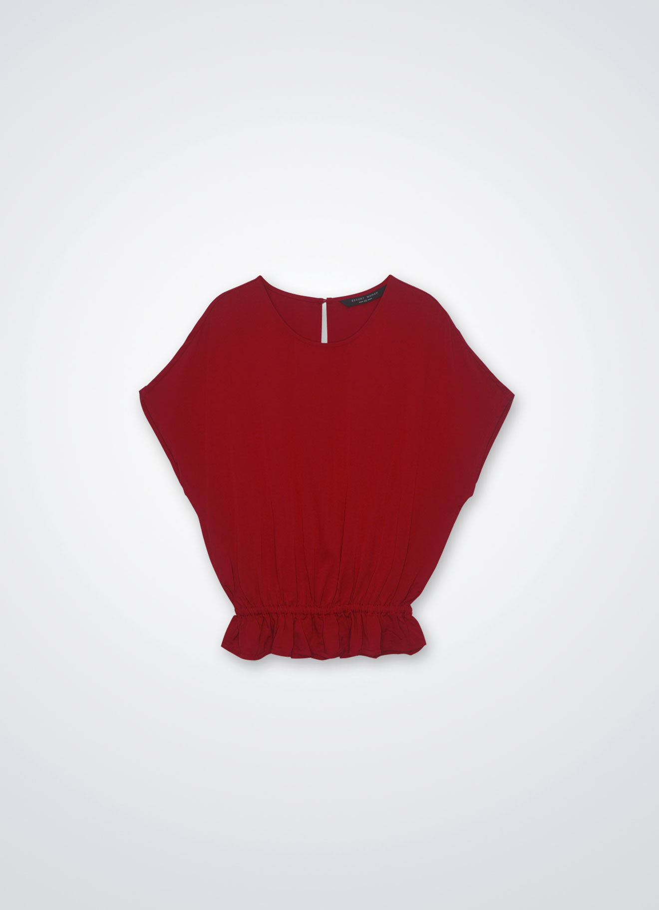 Chinese-Red by Sleeve Blouse
