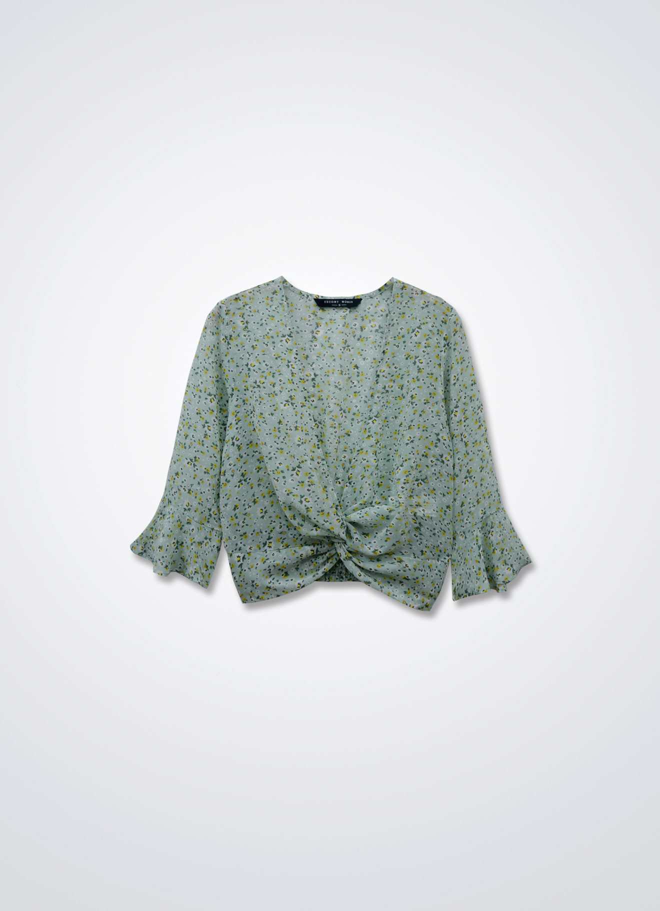 Clearly-Aqua by Printed Blouse