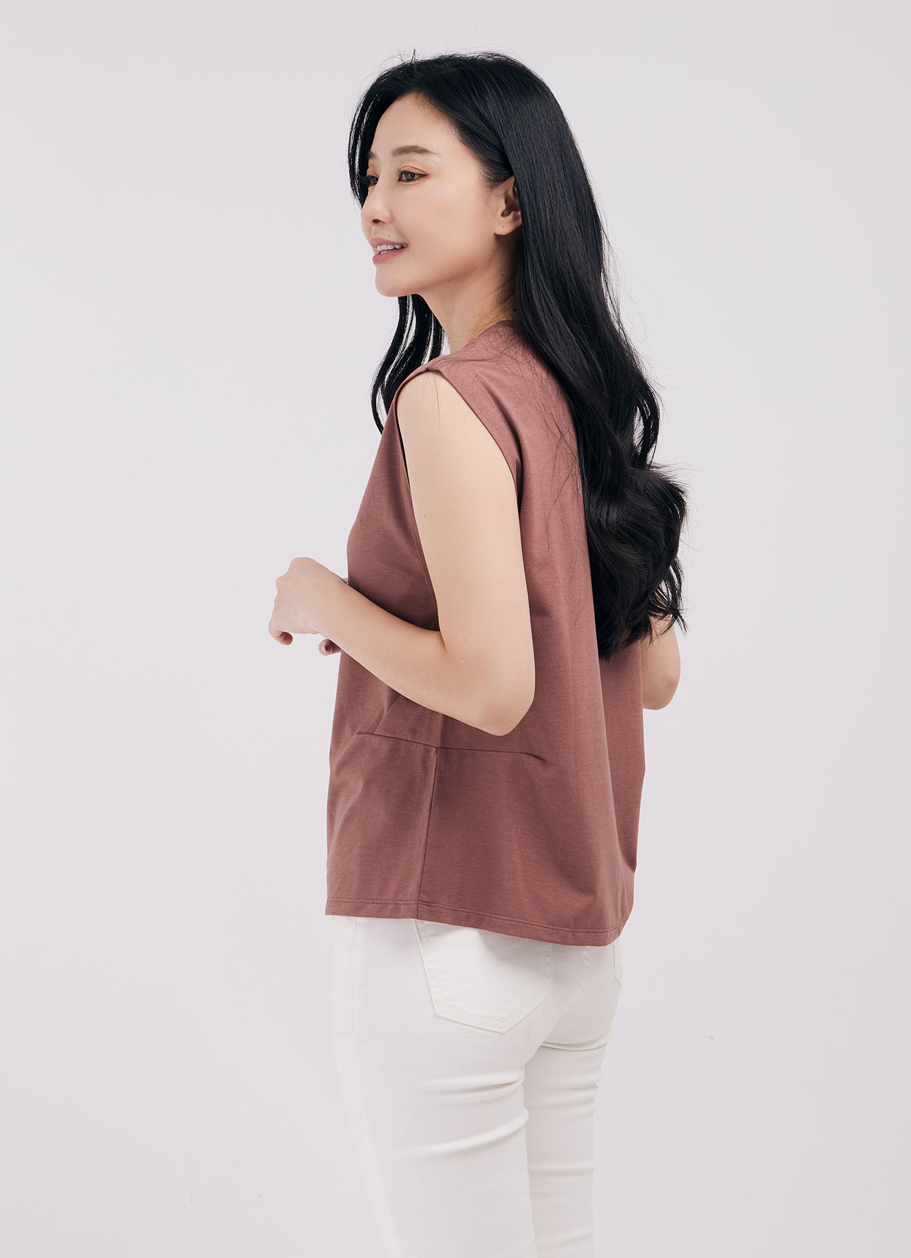 Copper-Brown by Sleeveless Top