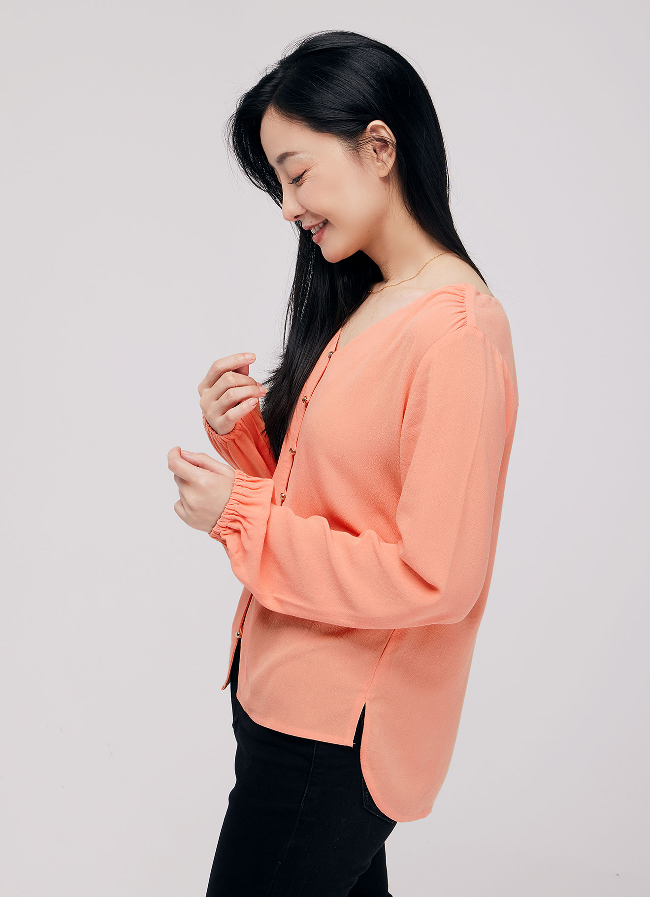 Coral-Reef by V-Neck Blouse