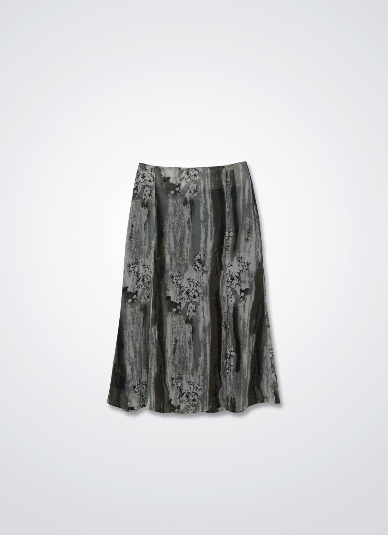 Frost-Gray by Printed Skirt