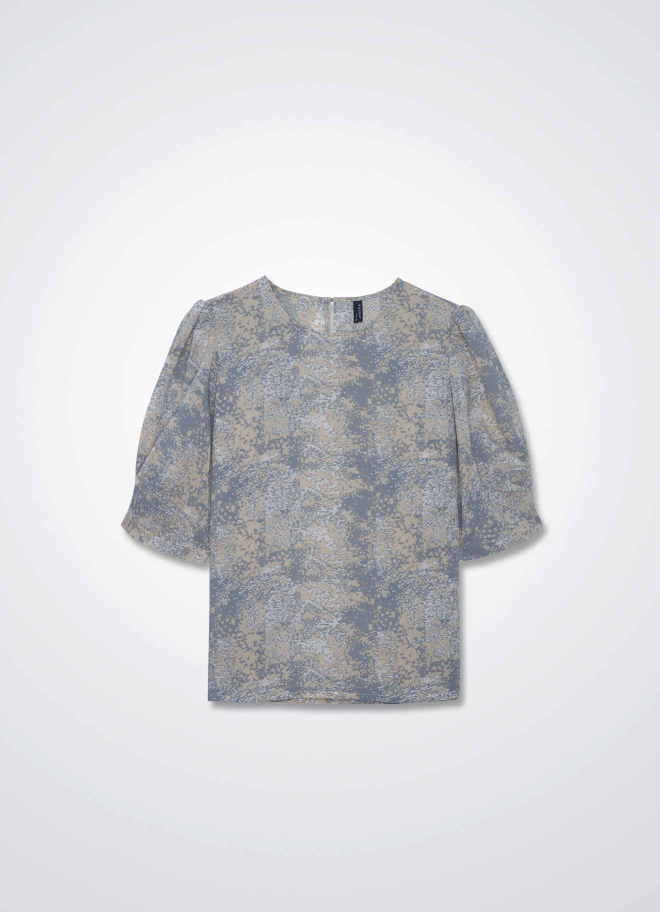 Gray-Sand by Floral Printed Blouse