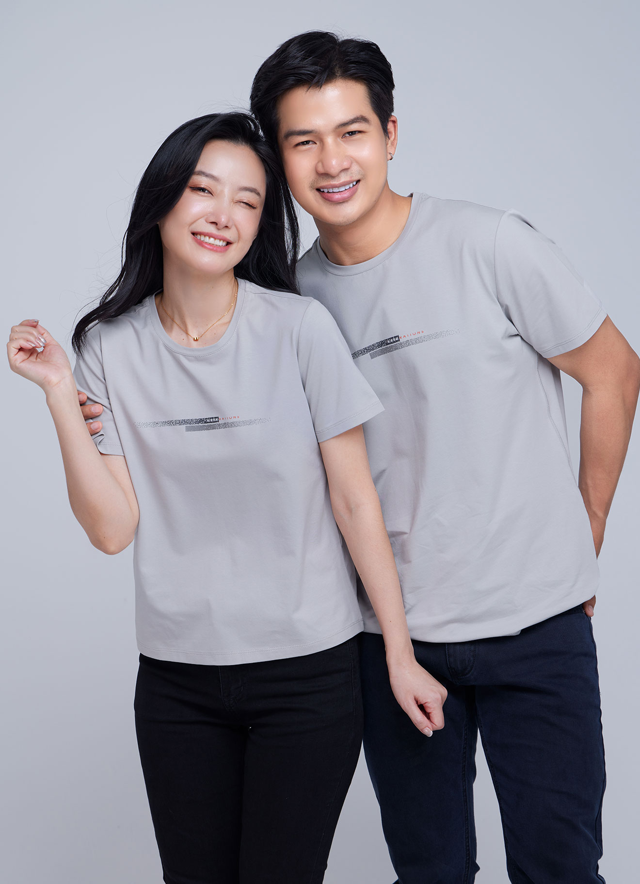 Gray-Violet  by Couple T-Shirt