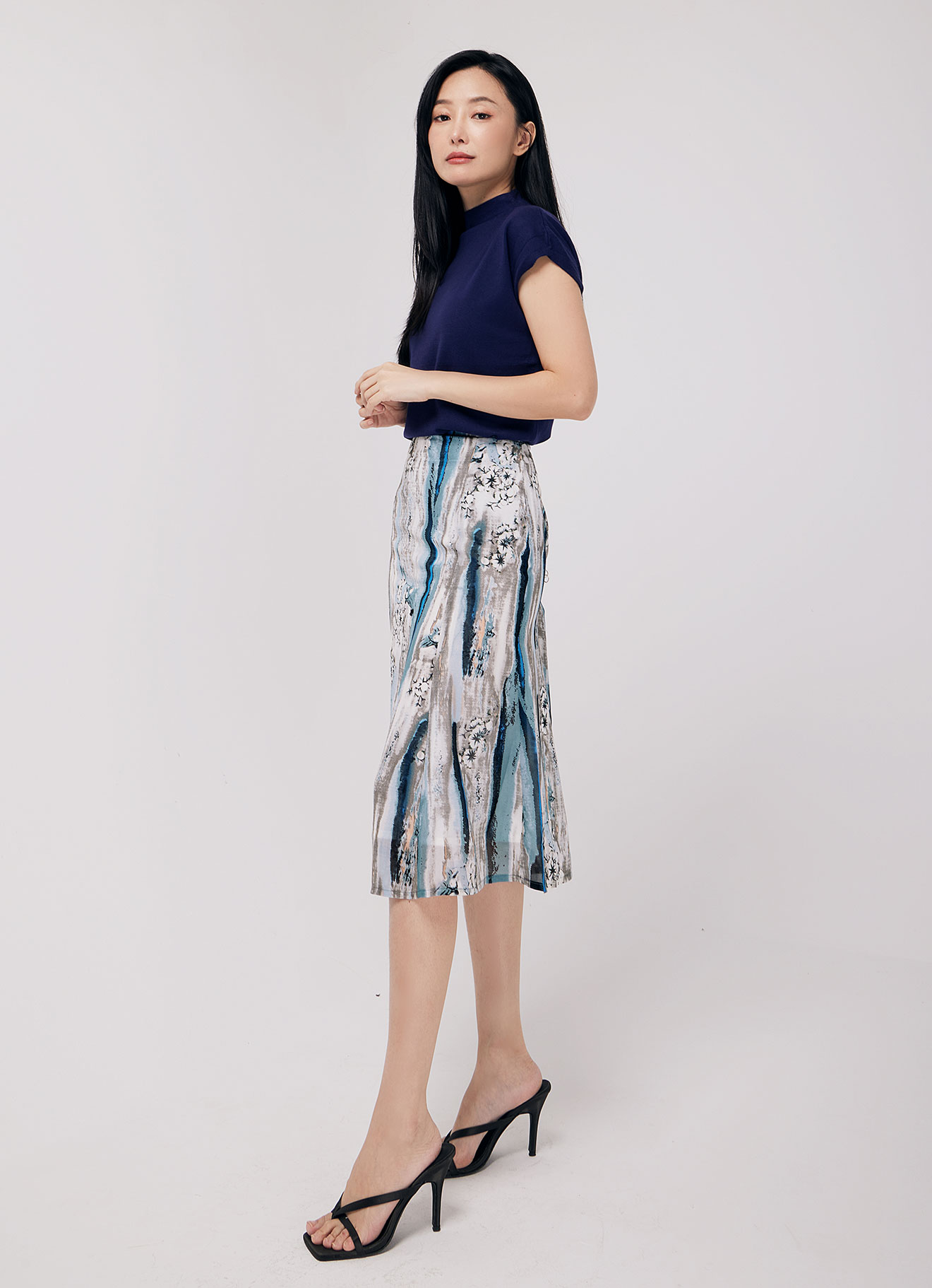 Green-Blue-Slate  by Printed Skirt