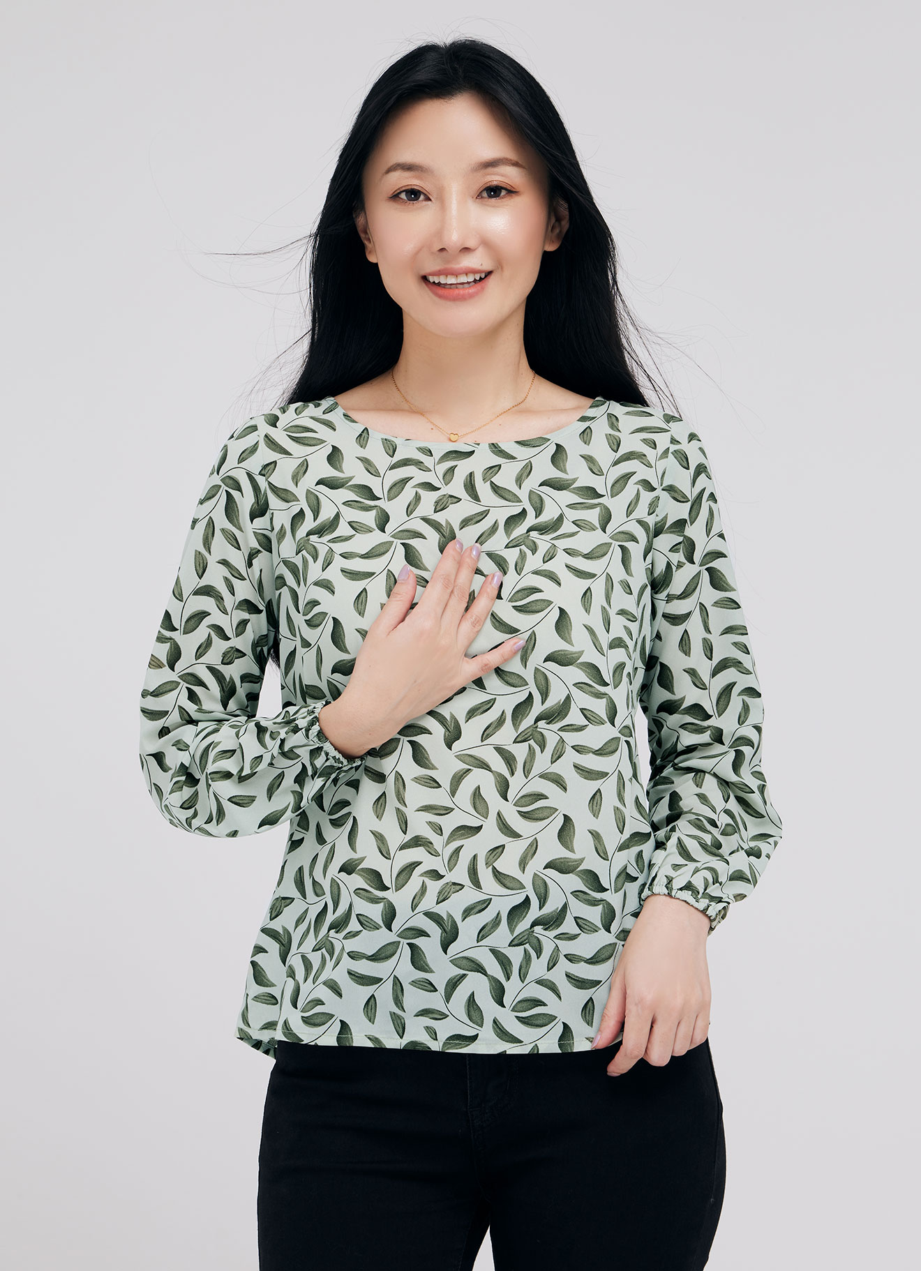 Green-Lily by Long Sleeve Top