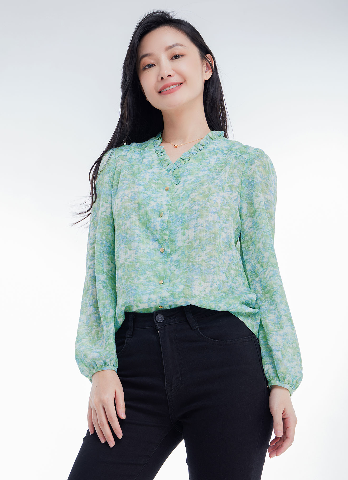 Greengage by Long Sleeve Blouse