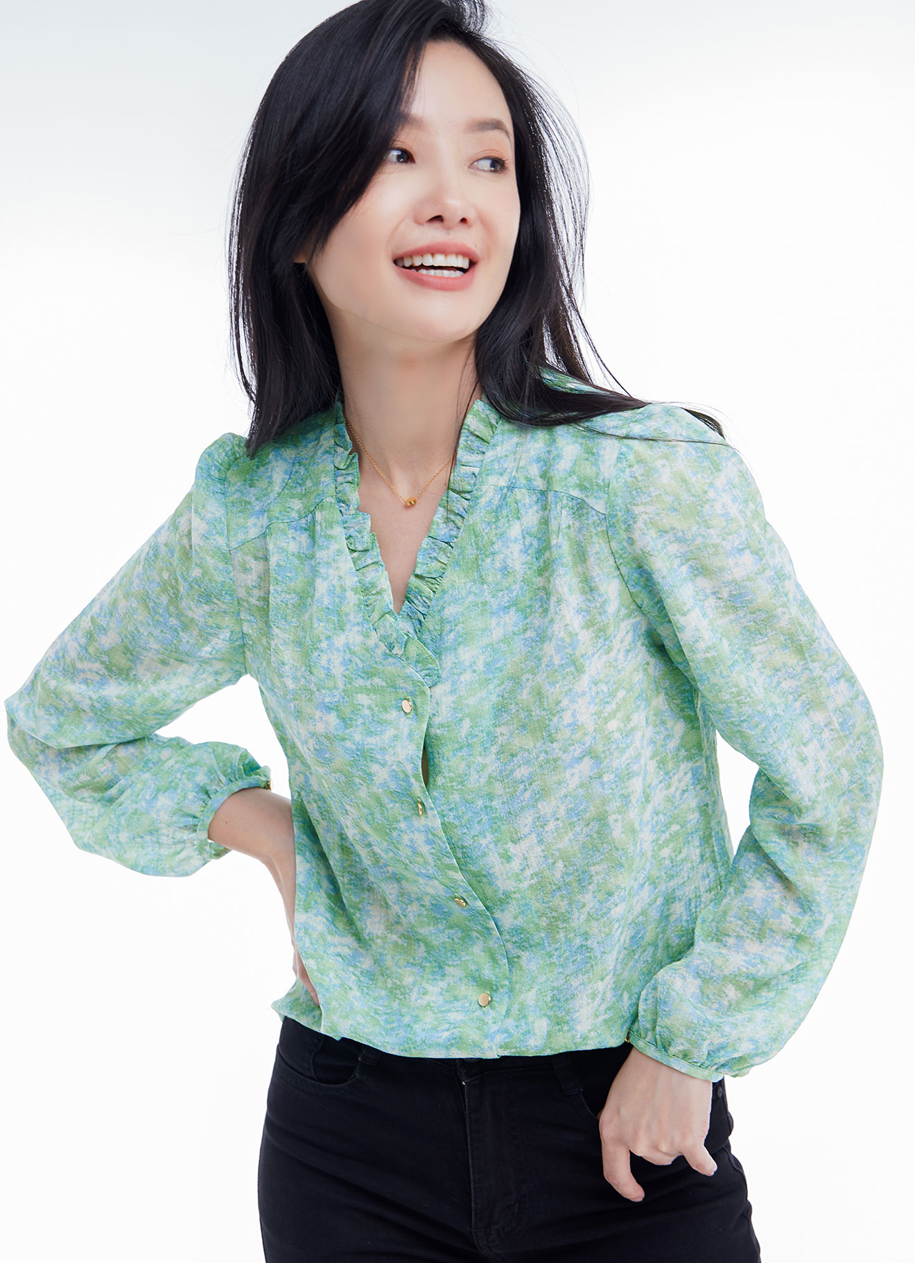 Greengage by Long Sleeve Blouse
