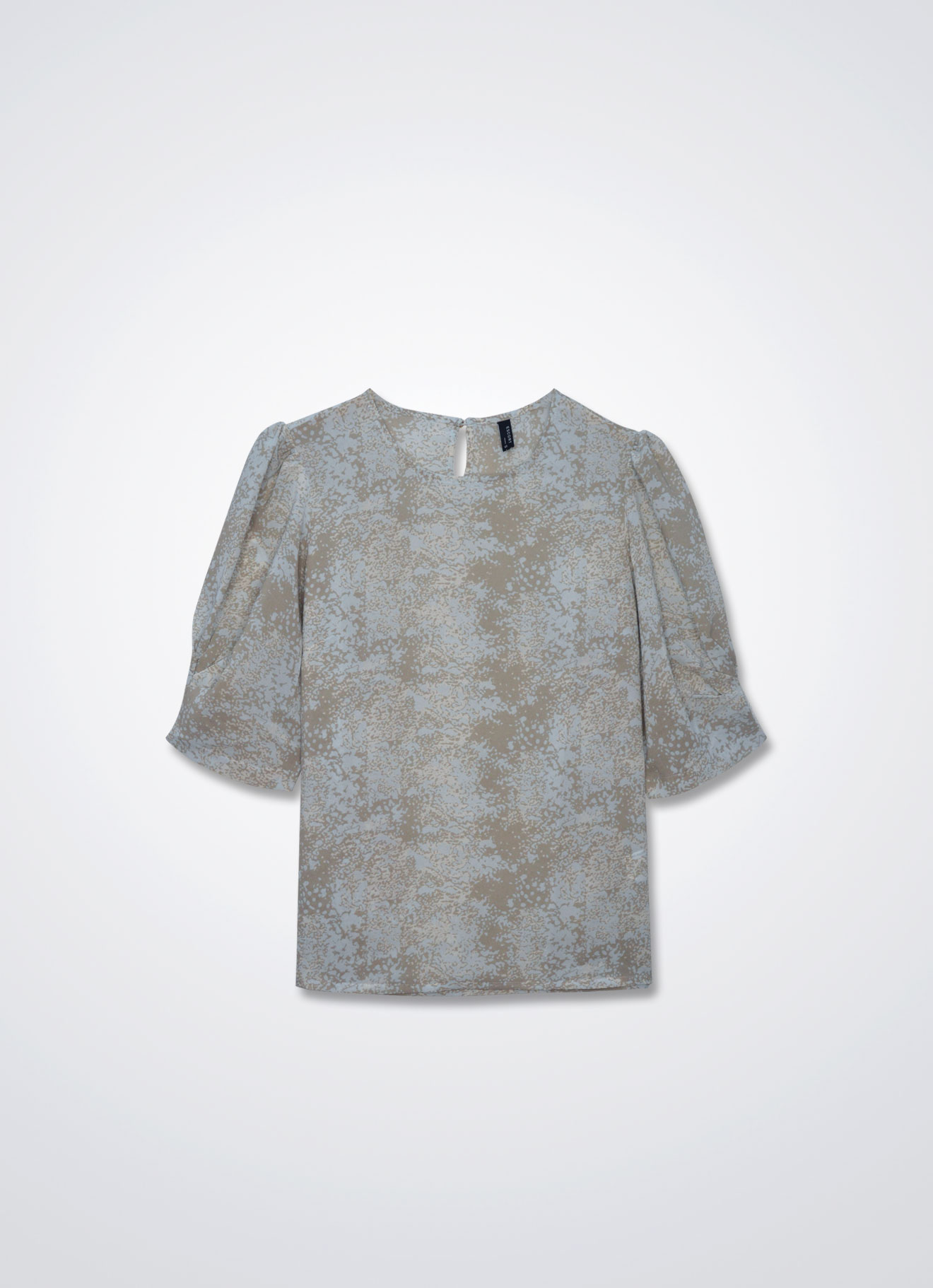 Illusion-Blue by Floral Printed Blouse