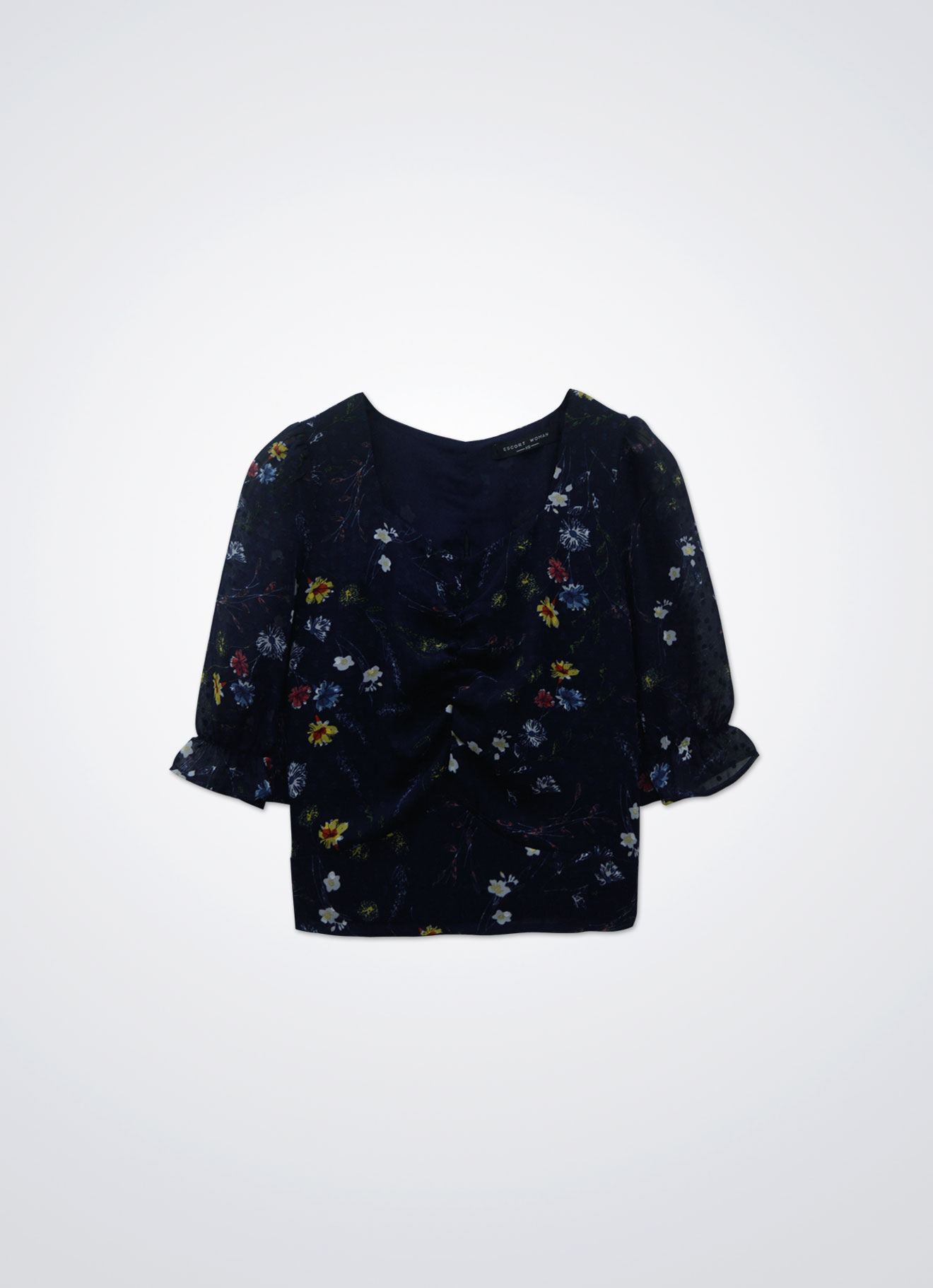 Insignia-Blue by Floral Printed Blouse