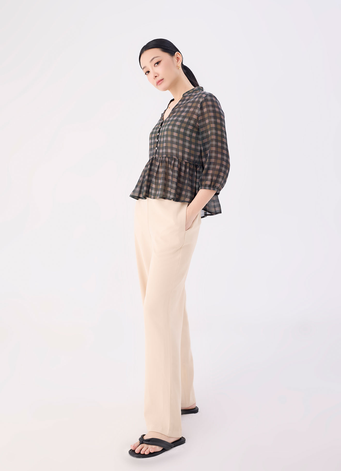 Mahogany-Rose by Sleeve Blouse