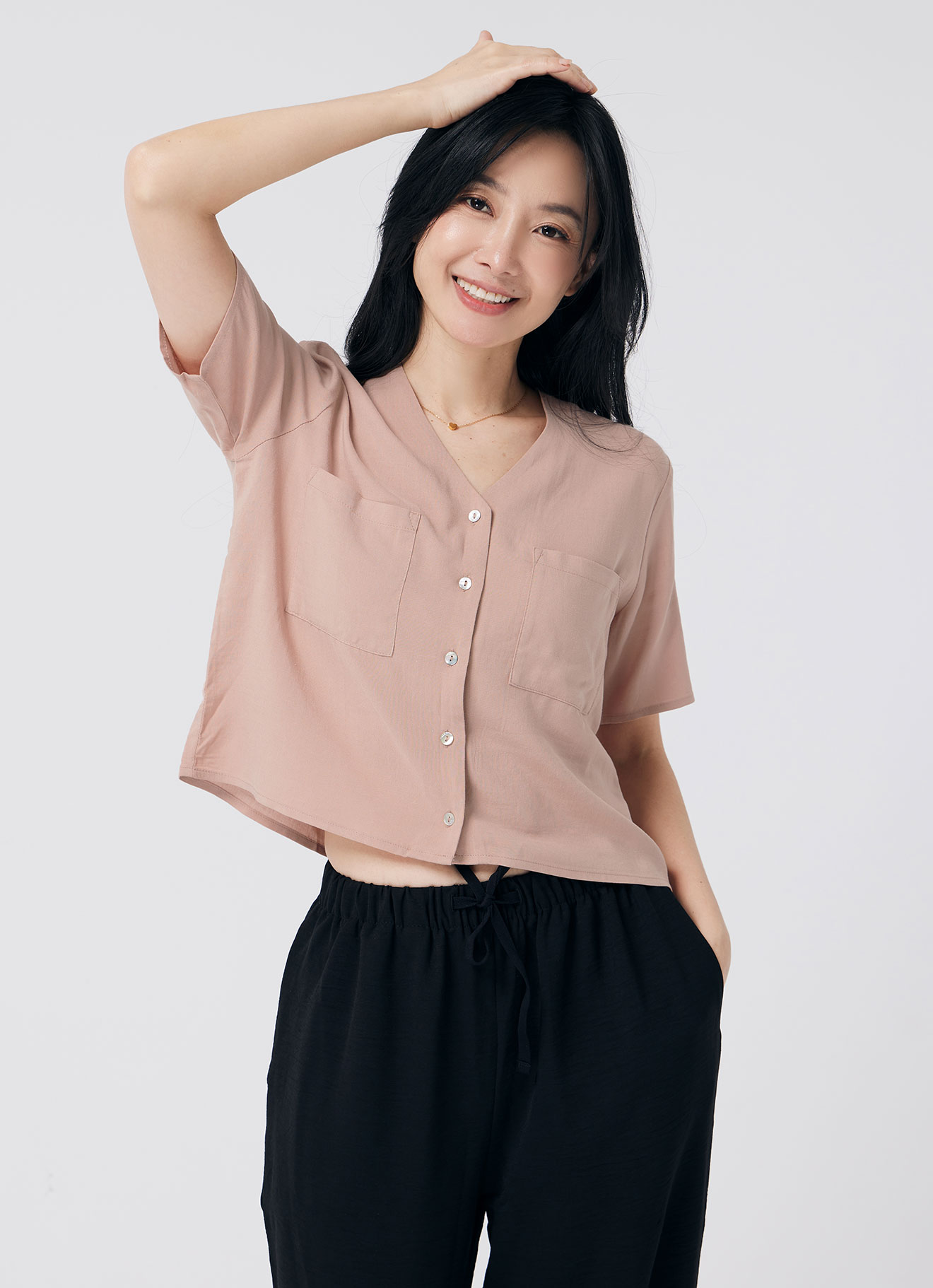 Maple-Sugar by V-Neck Blouse