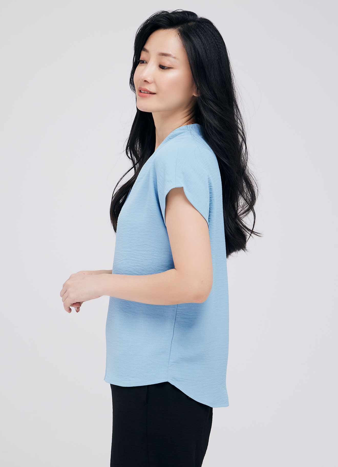 Milky-Blue by Sleeve Top