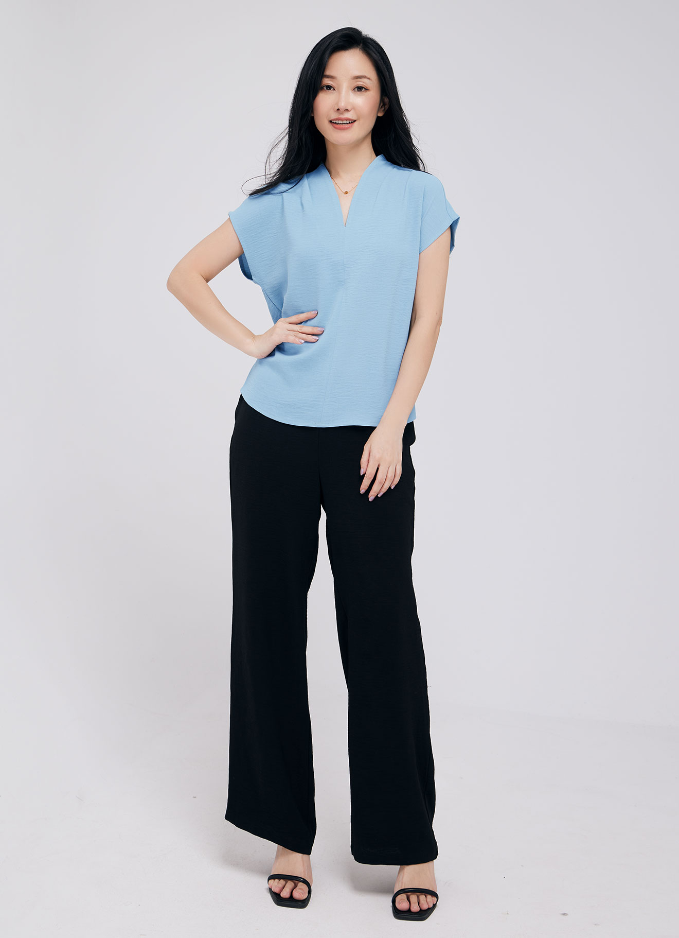 Milky-Blue by Sleeve Top