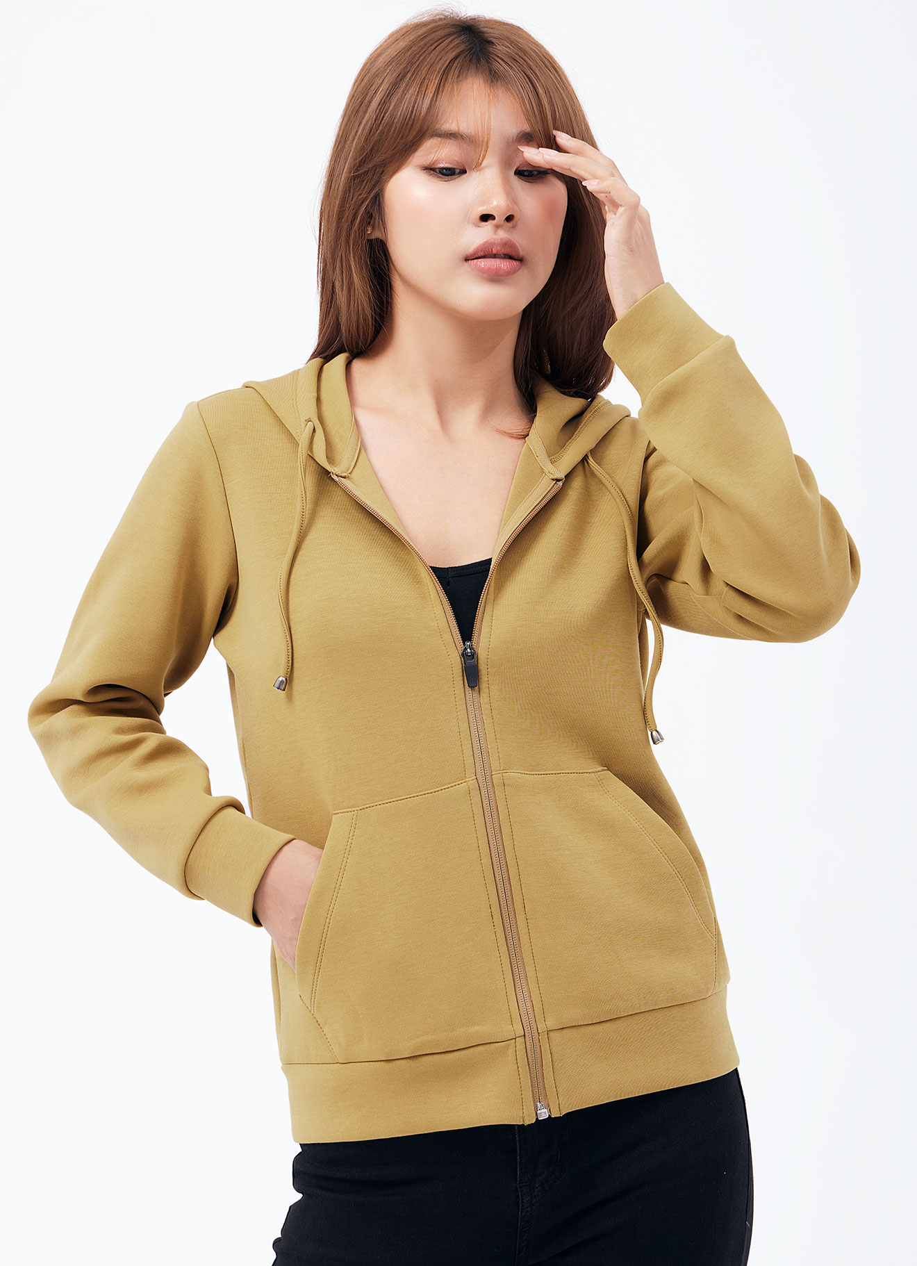 Mustard-Gold by Hooded Jacket