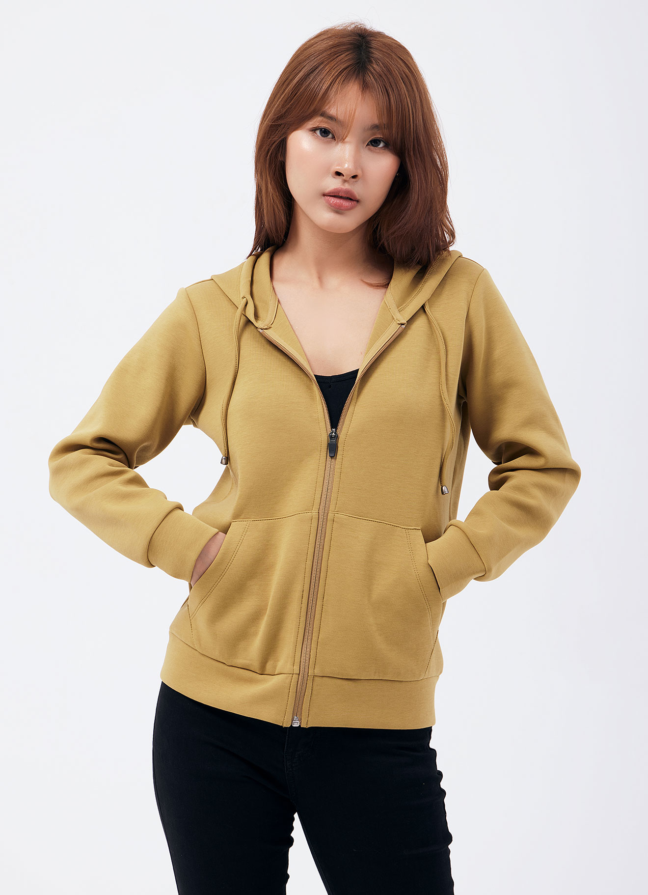 Mustard-Gold by Hooded Jacket