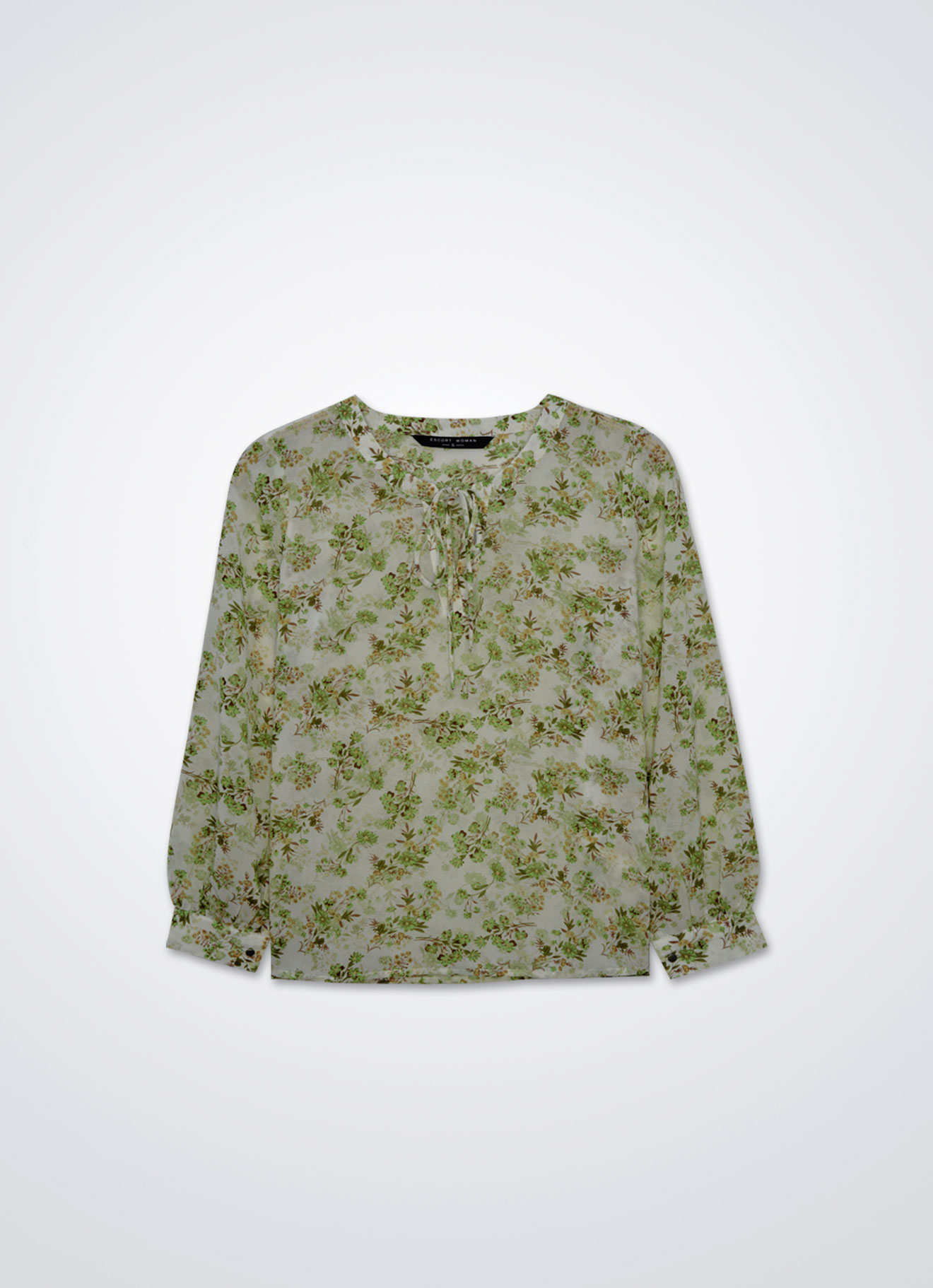 Opaline-Green by Floral Printed Blouse