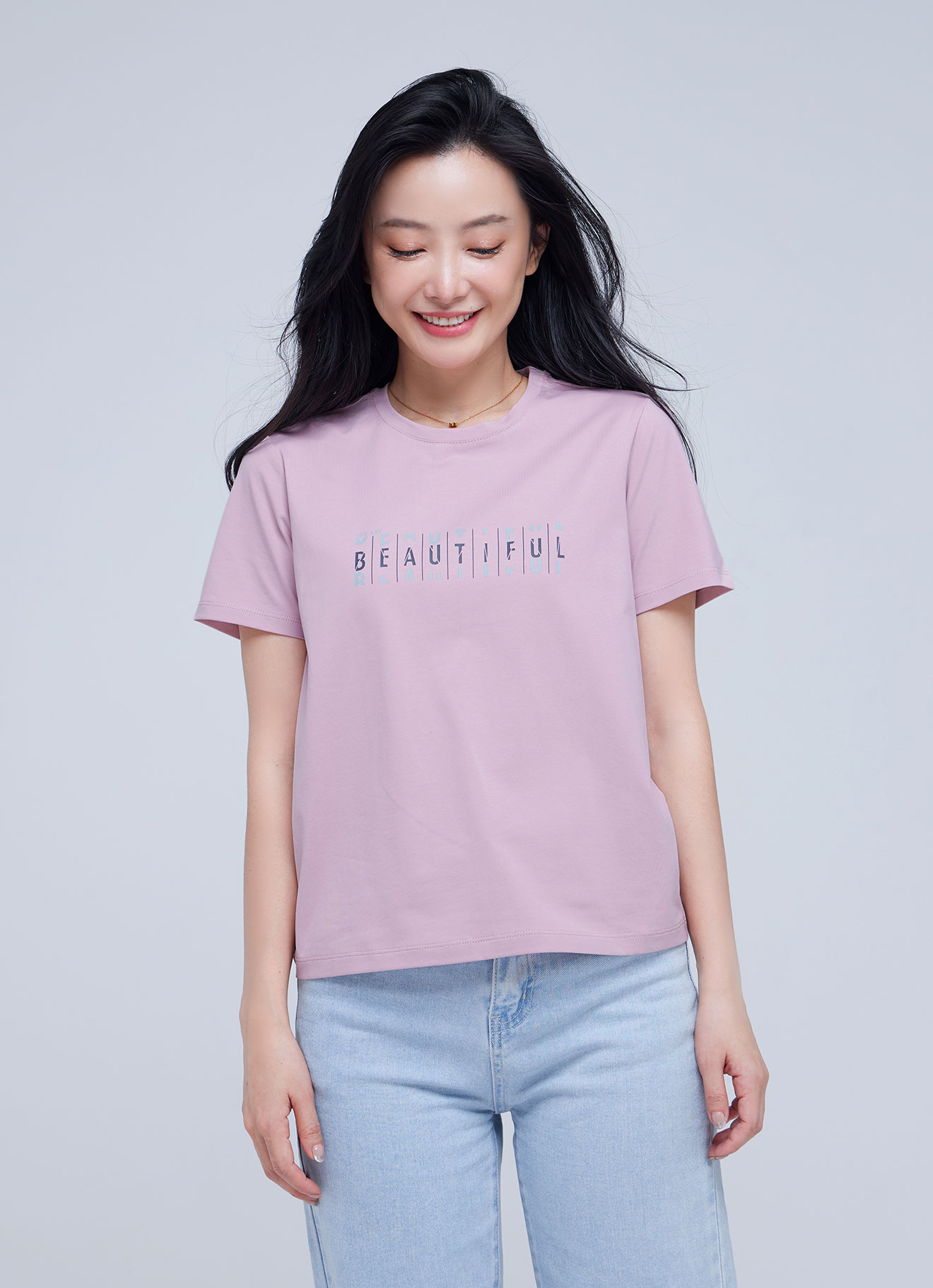 Pale-Mauve by Printed Top