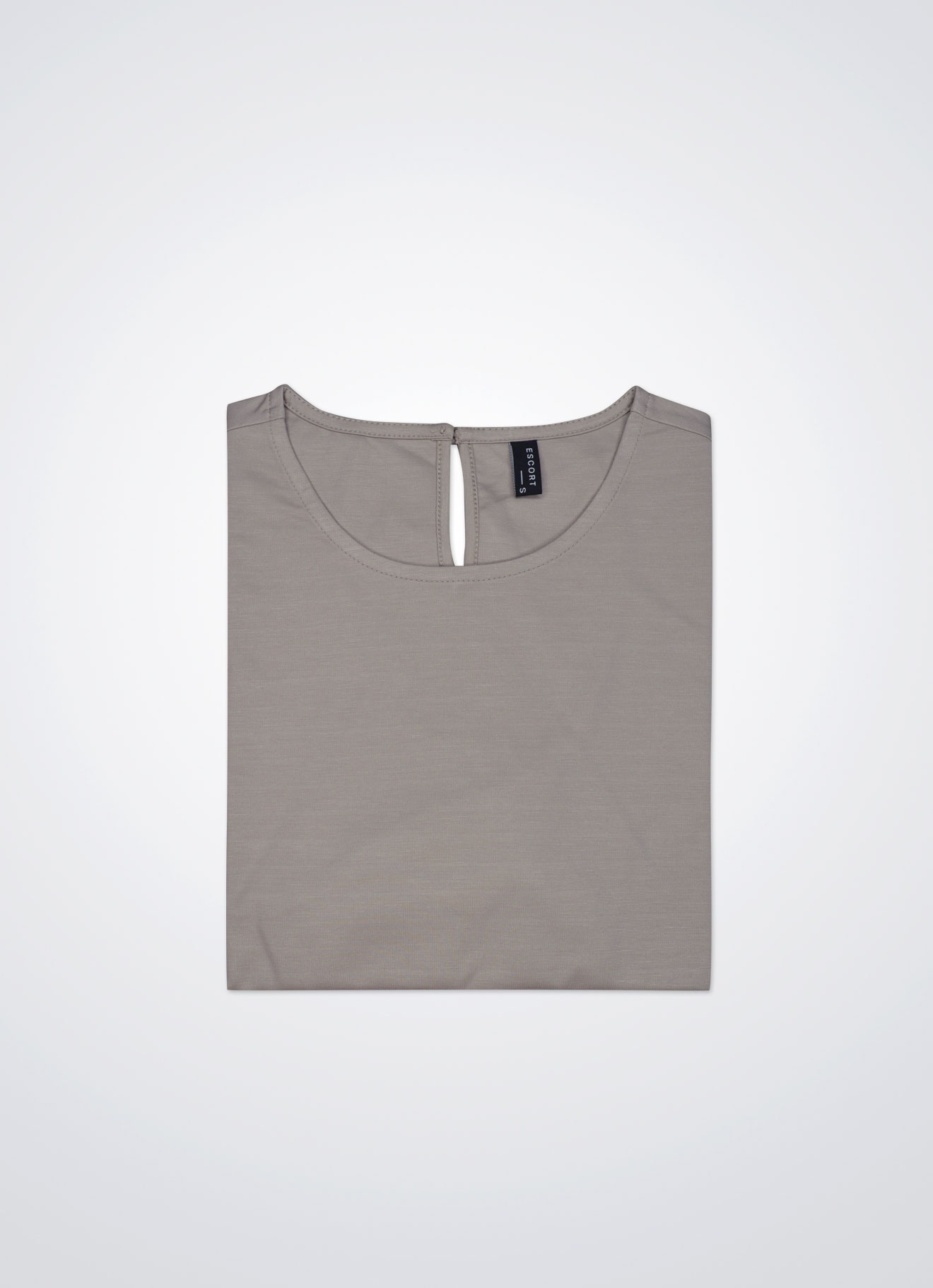 Plaza-Taupe by Round-Neck Top