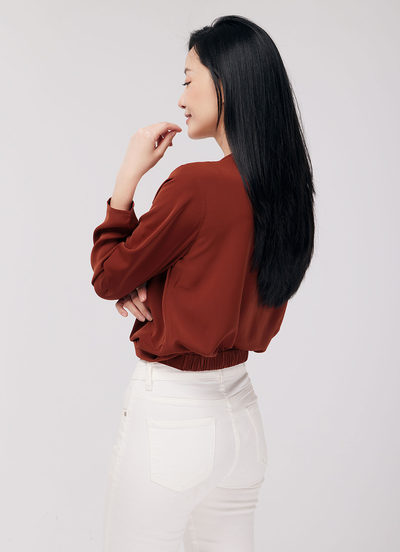 Red-Ochre by Long Sleeve Top