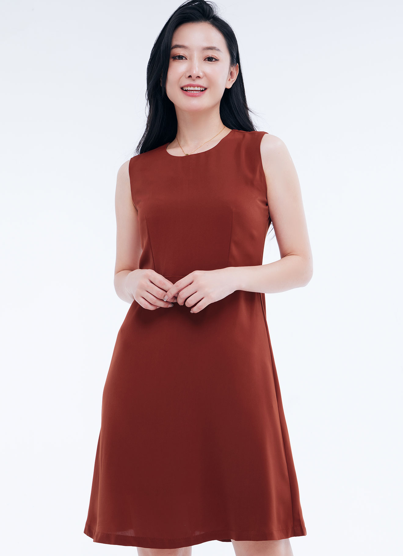 Red-Ochre  by Sleeveless Dress