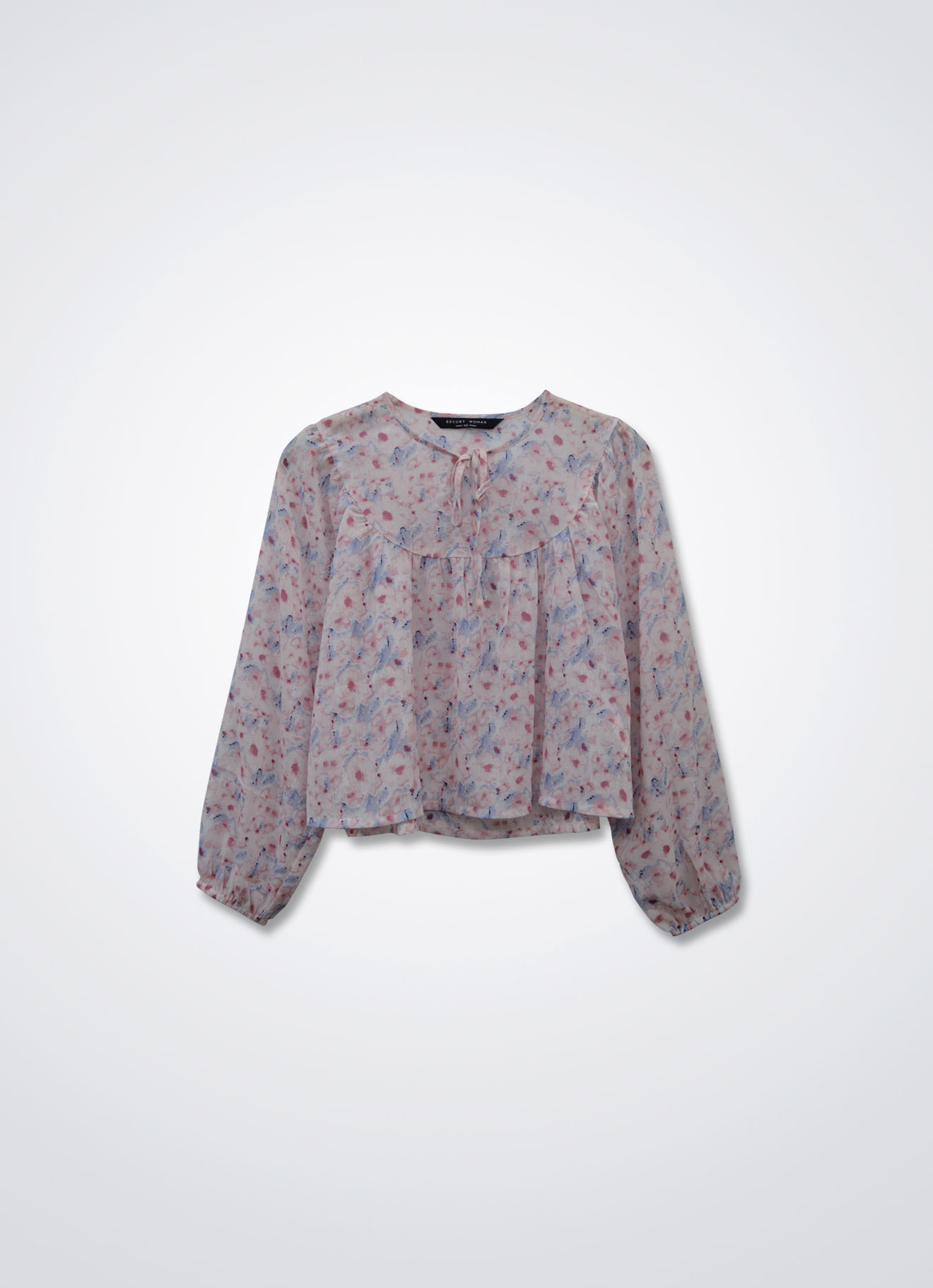 Seashell-Pink by Floral Printed Blouse