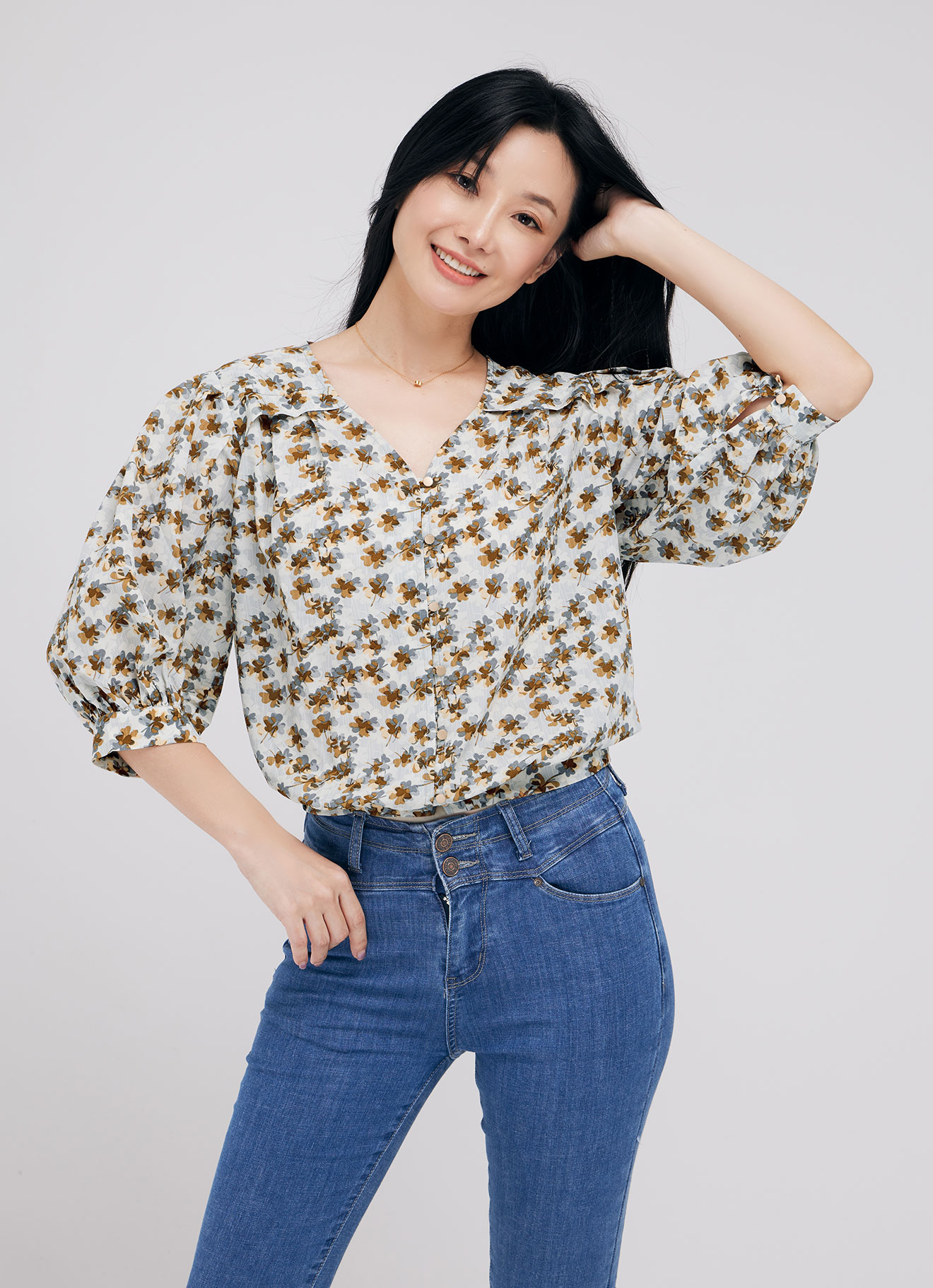 Sedona-Sage by Floral Printed Blouse