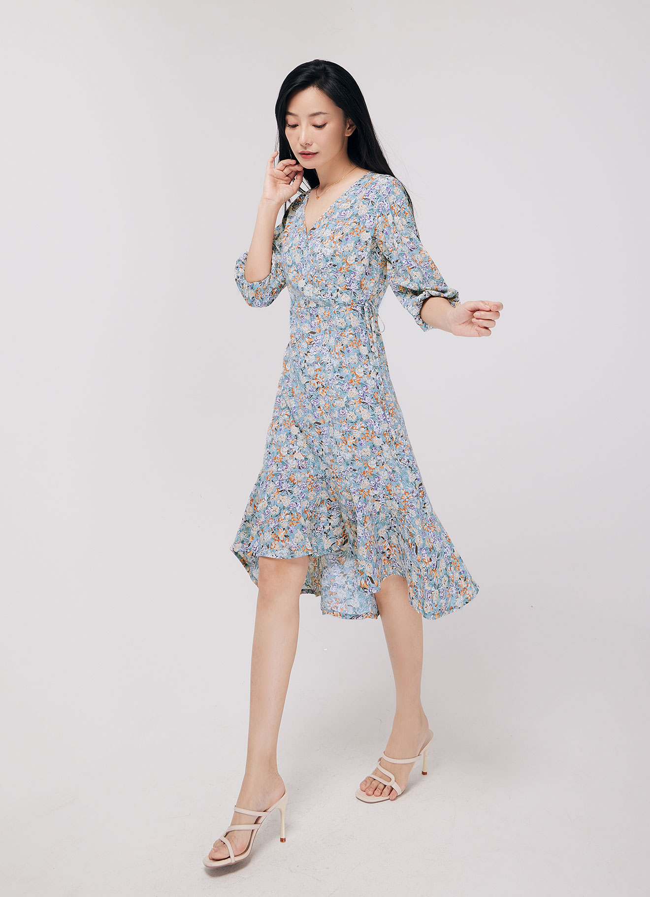 Sterling-Blue by Floral Printed Dress