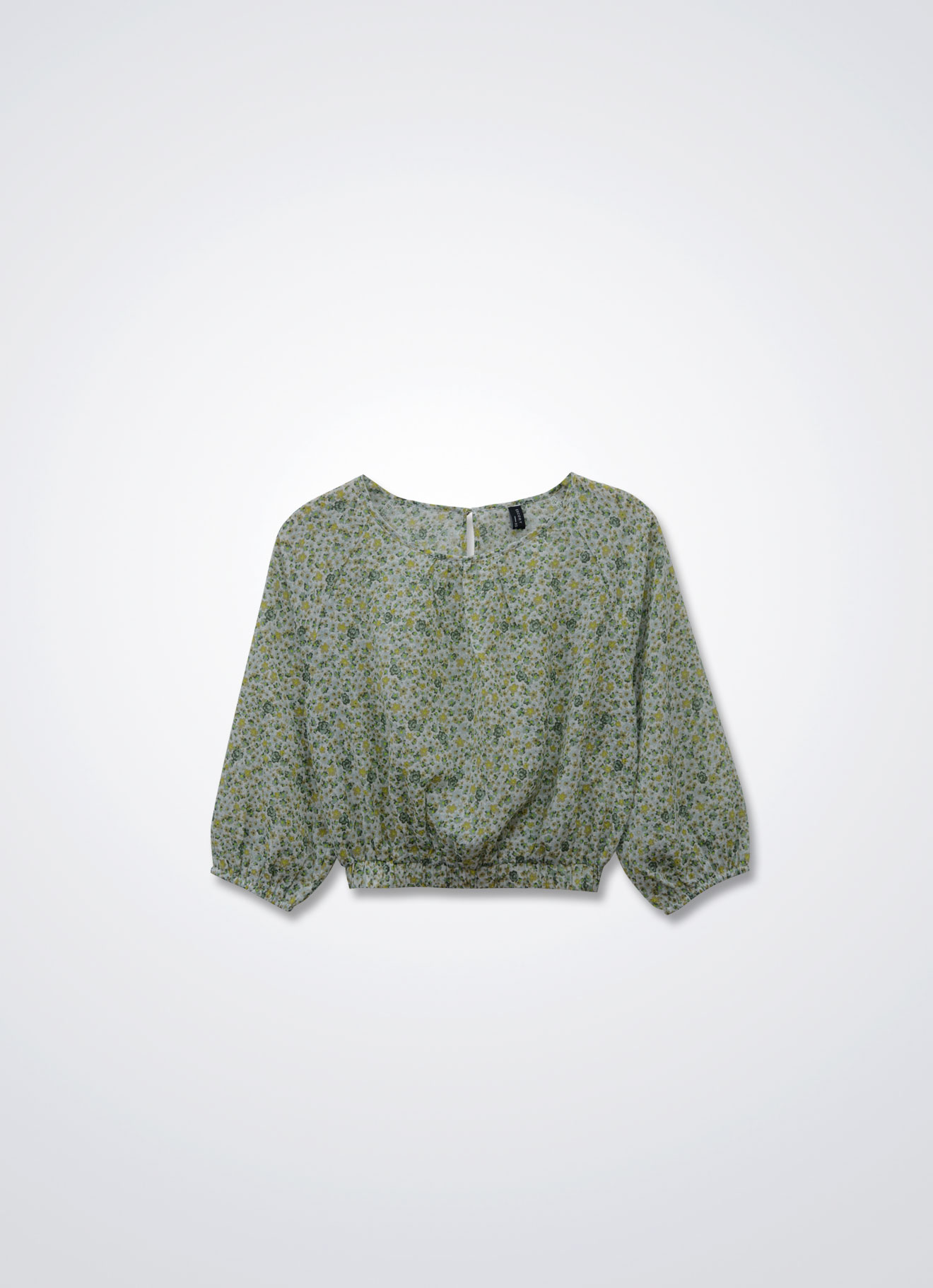 Subtle-Green by Floral Printed Blouse