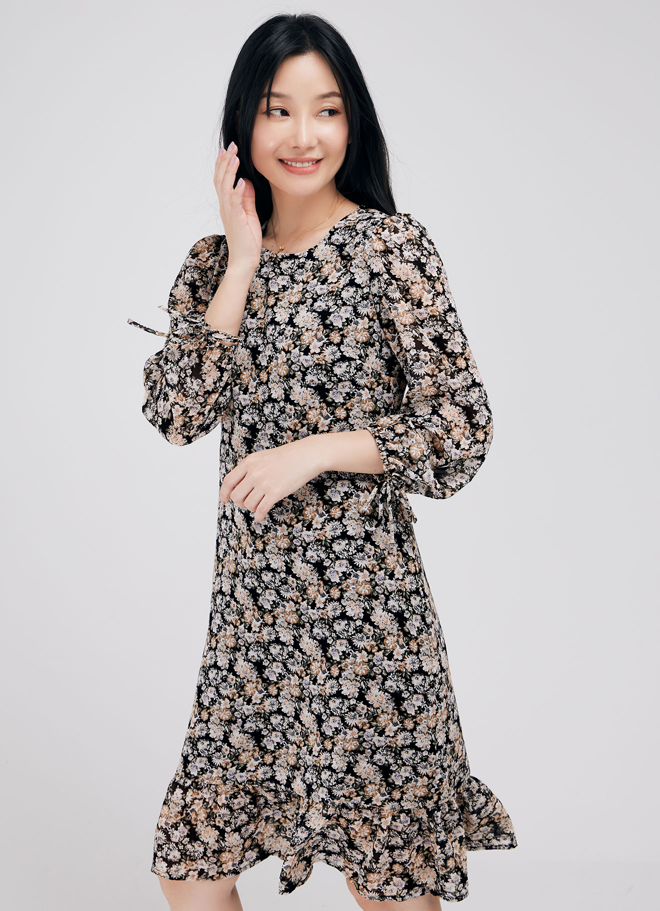 Tan by Floral Printed Dress