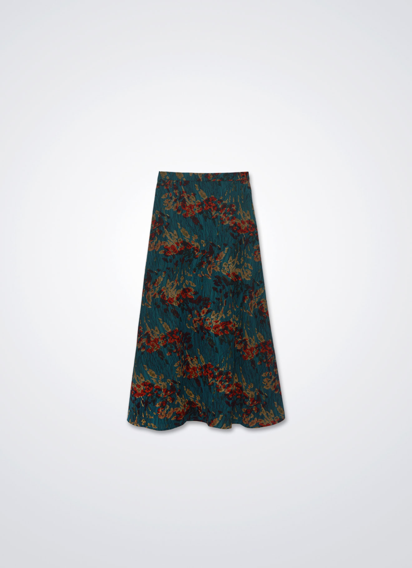 Teal-Green by Printed Skirt