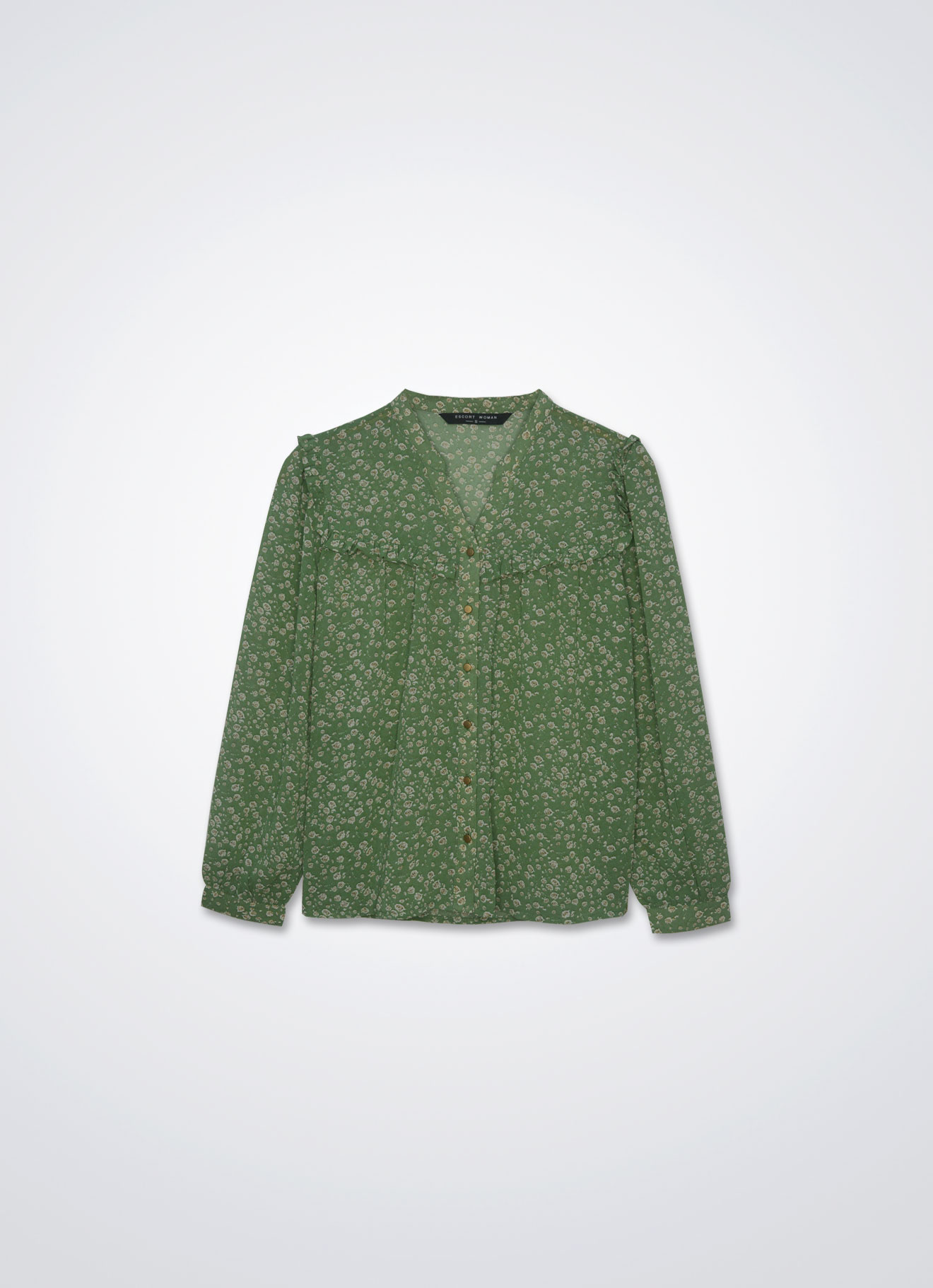 Turf-Green by Pleated Blouse