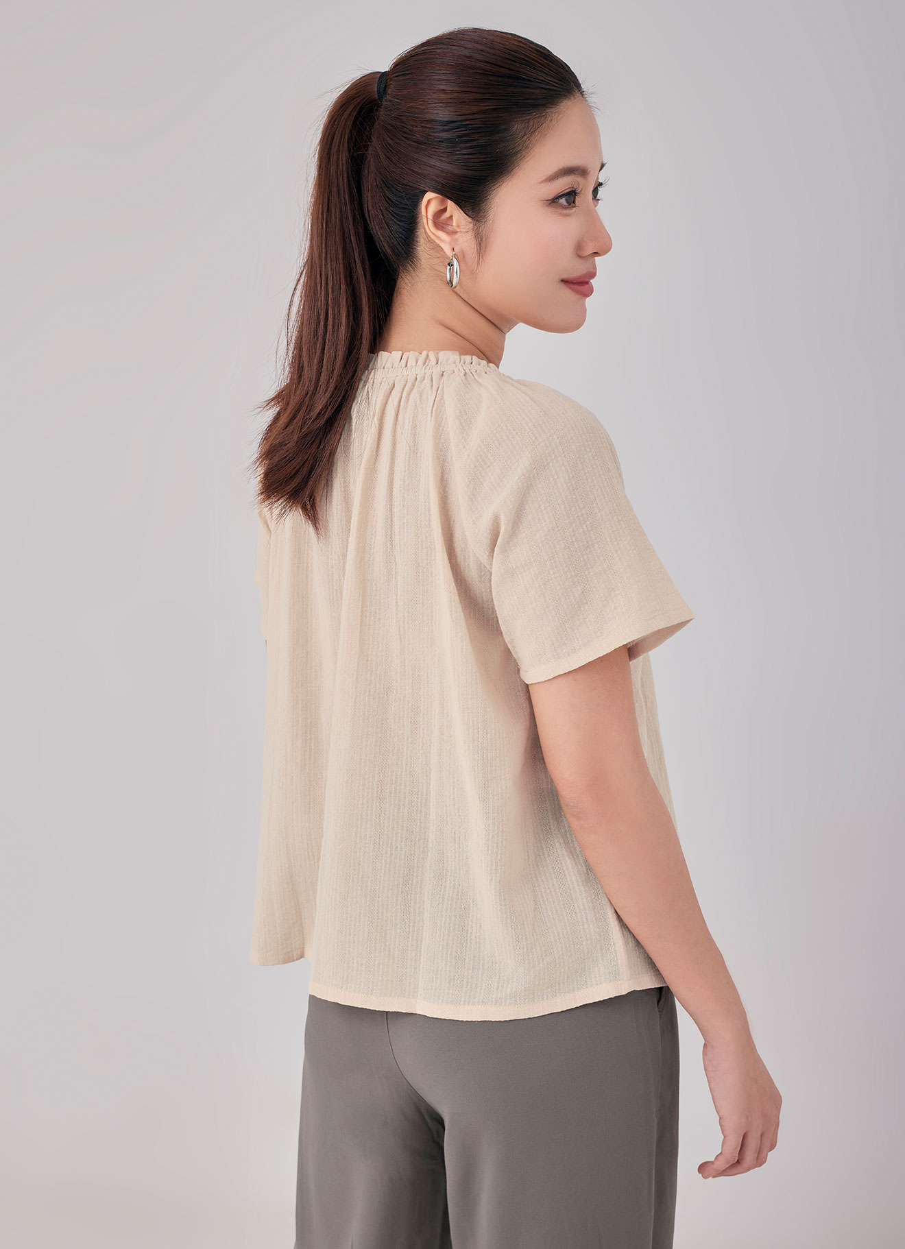 Alabaster-Gleam by Sleeve Blouse