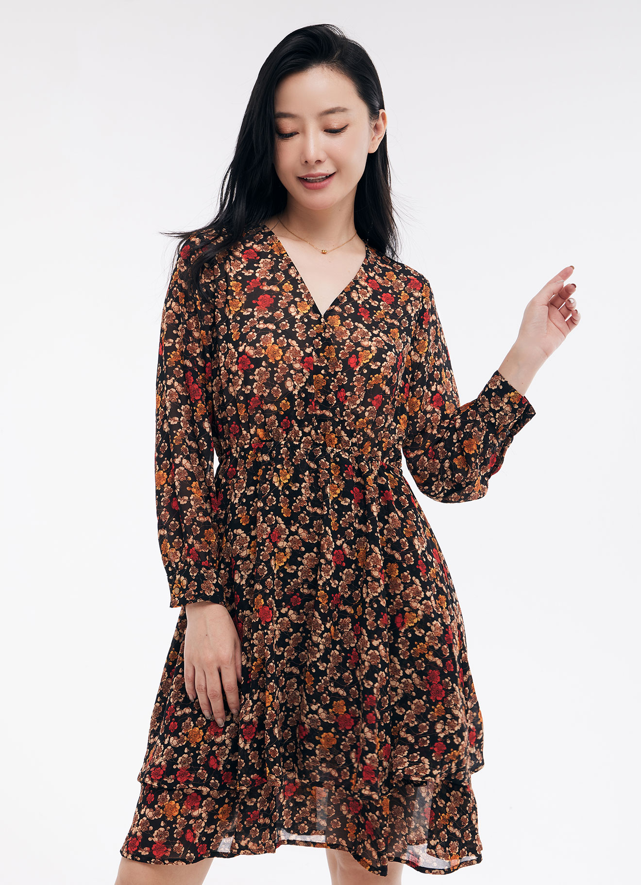 Almond-Buff by Printed Dress