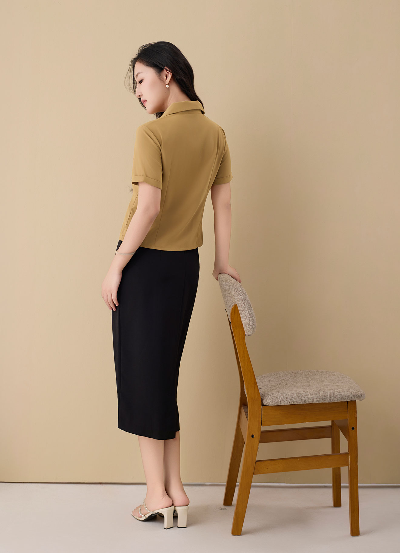 Amber-Gold by Shirt Collor Blouse