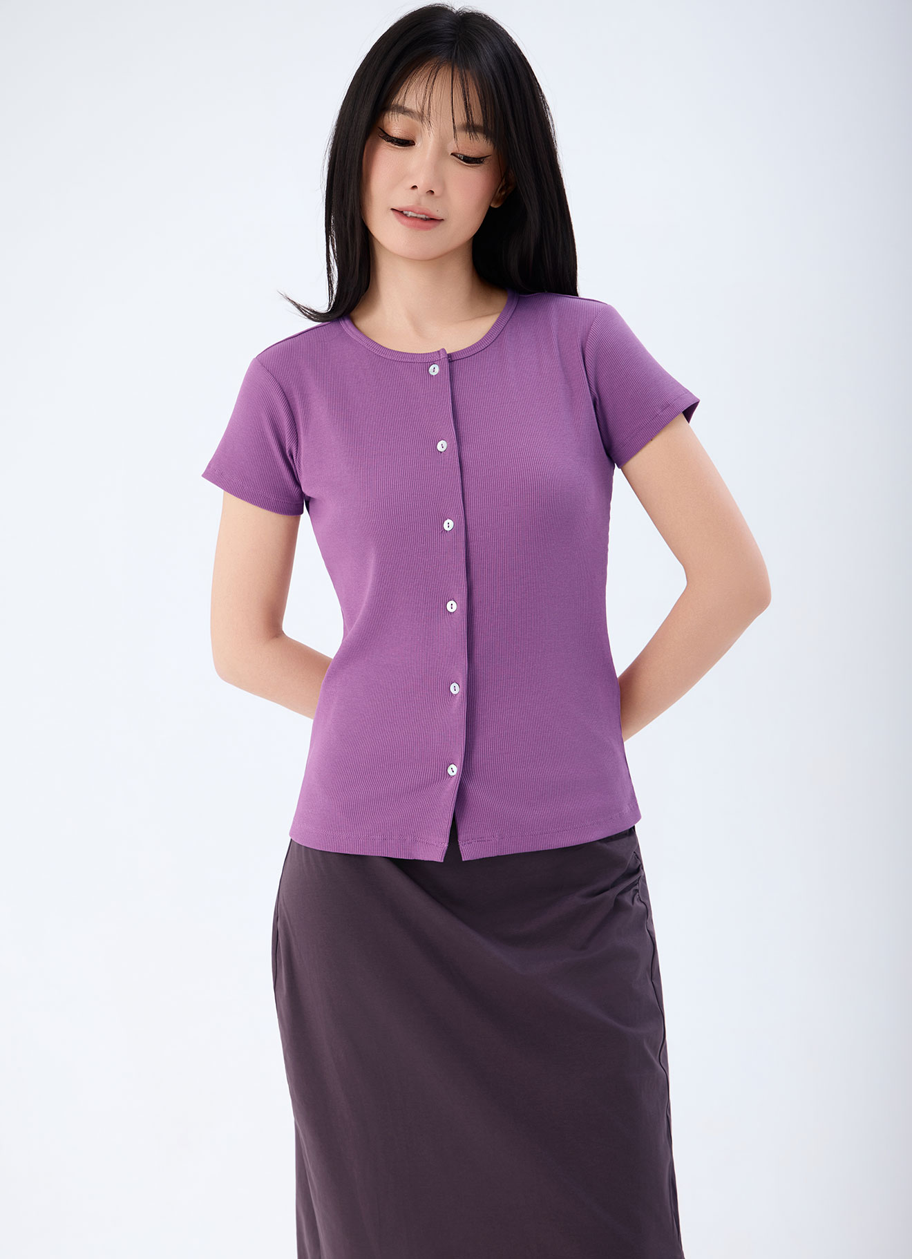 Amethyst by Short-Sleeve Knit Top