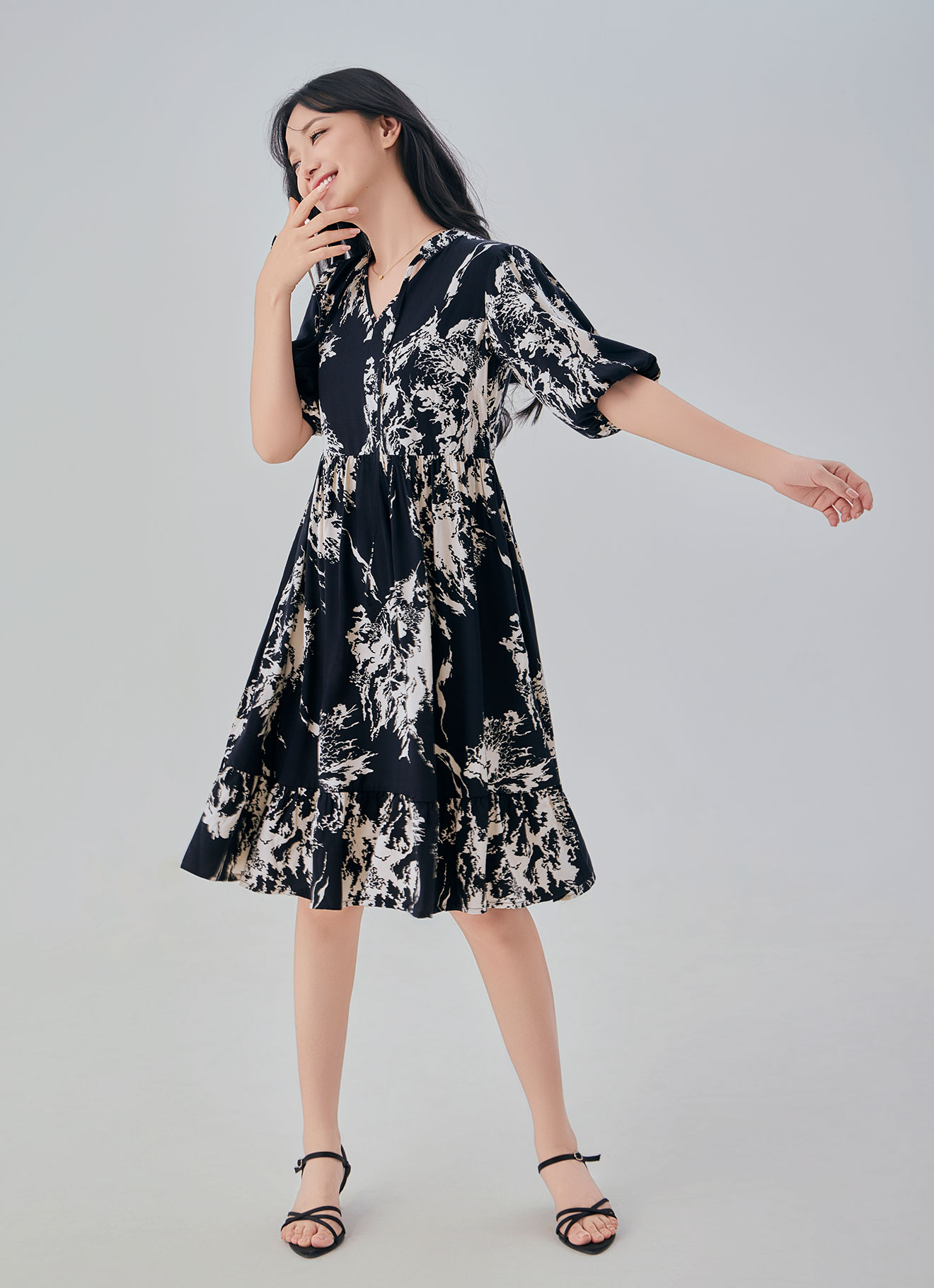 Anthracite by Printed Mini Dress