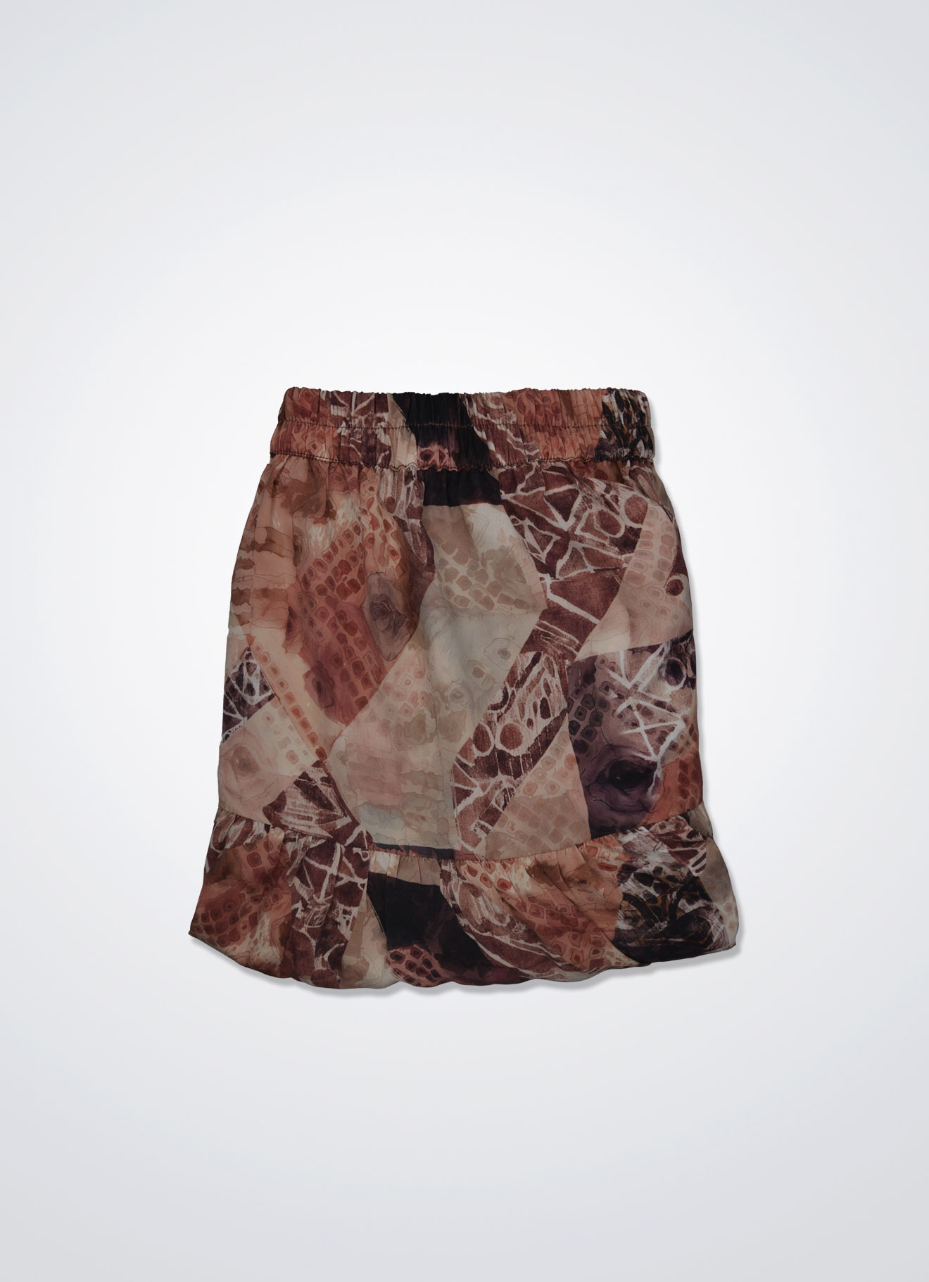 Apricot-Brandy by Elastic Waist Maxi Skirt