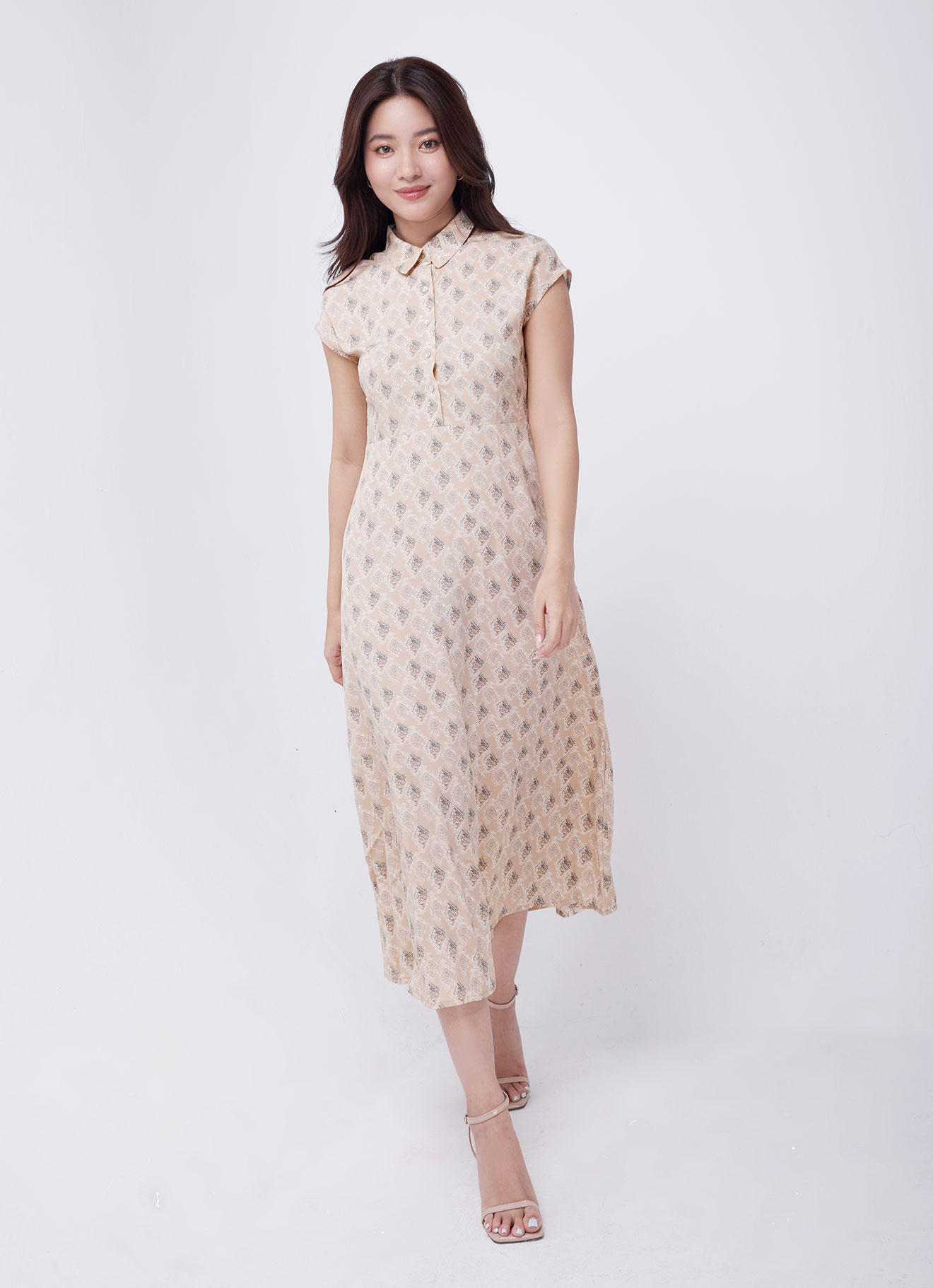 Beige by Sleeve Dress